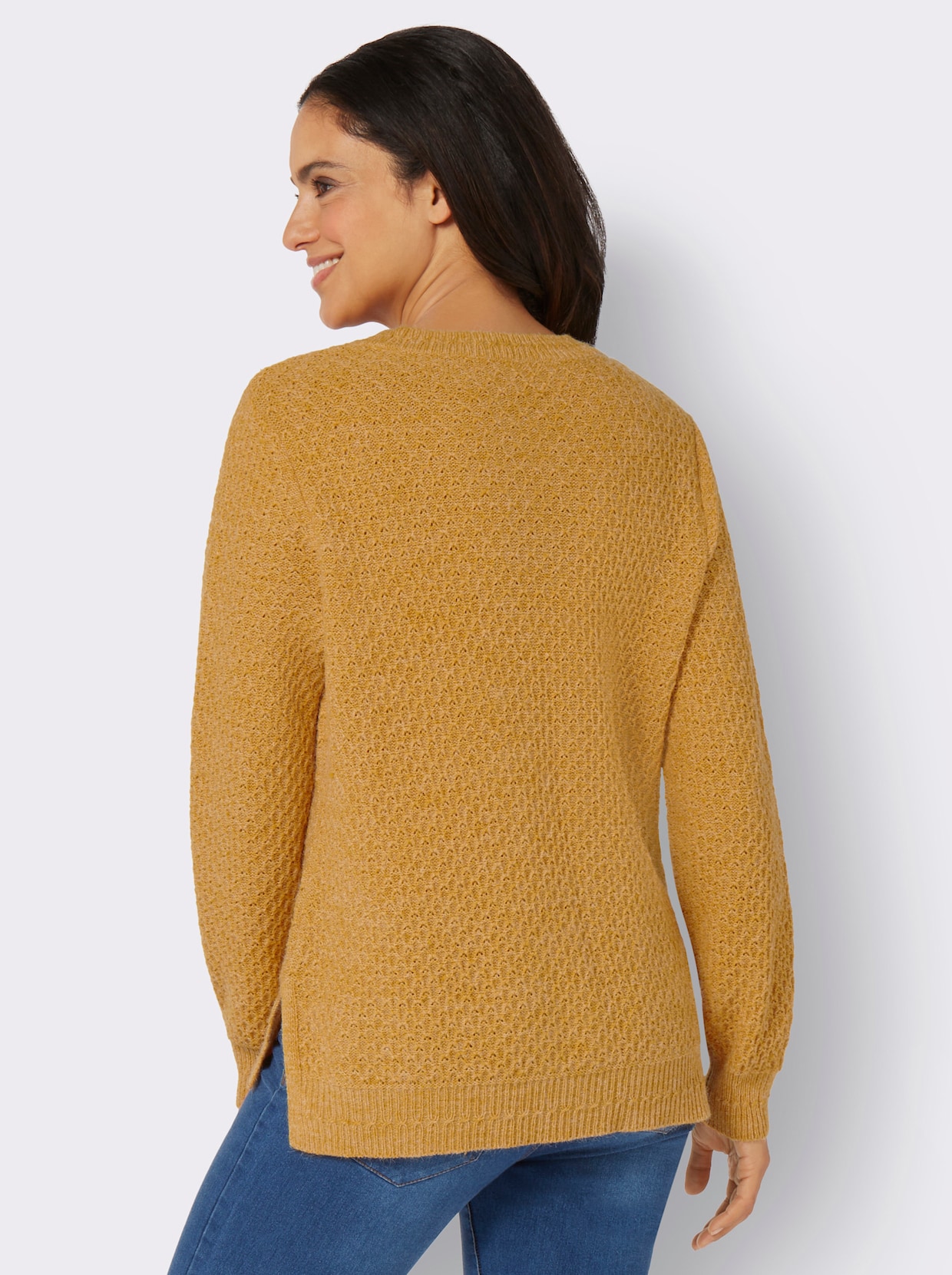 Pullover met lange mouwen - oker gemêleerd