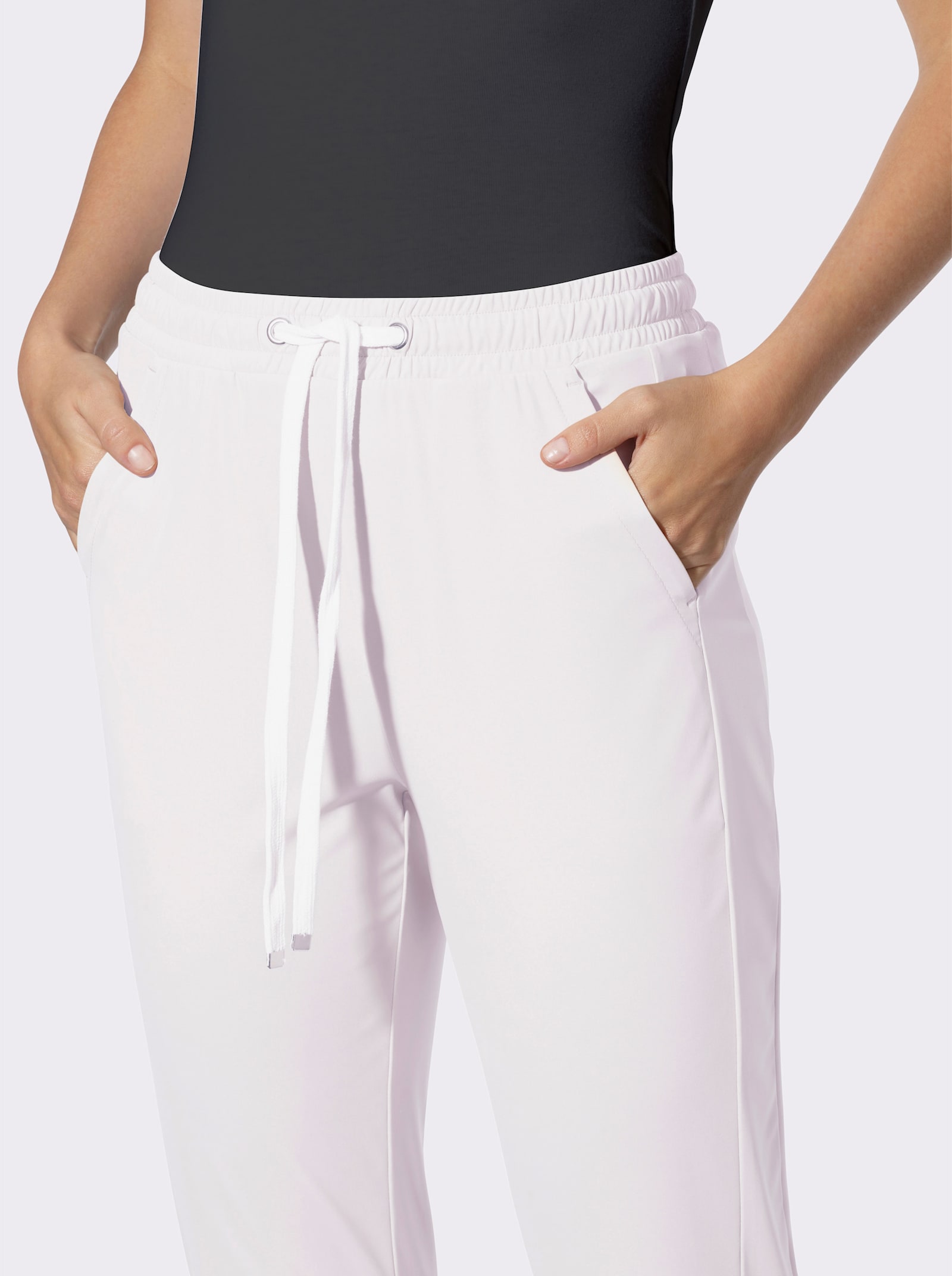 heine Jogg Pants mit Kontrast-Kordel - weiss