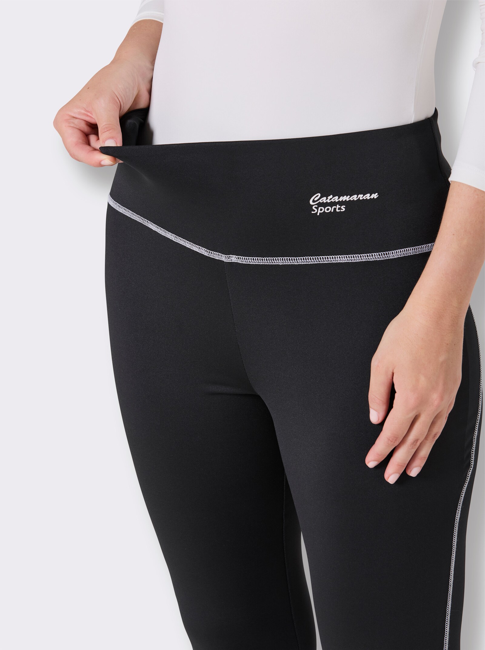 Catamaran Sports Funktionshose mit Schlitzen am Beinabschluss - schwarz