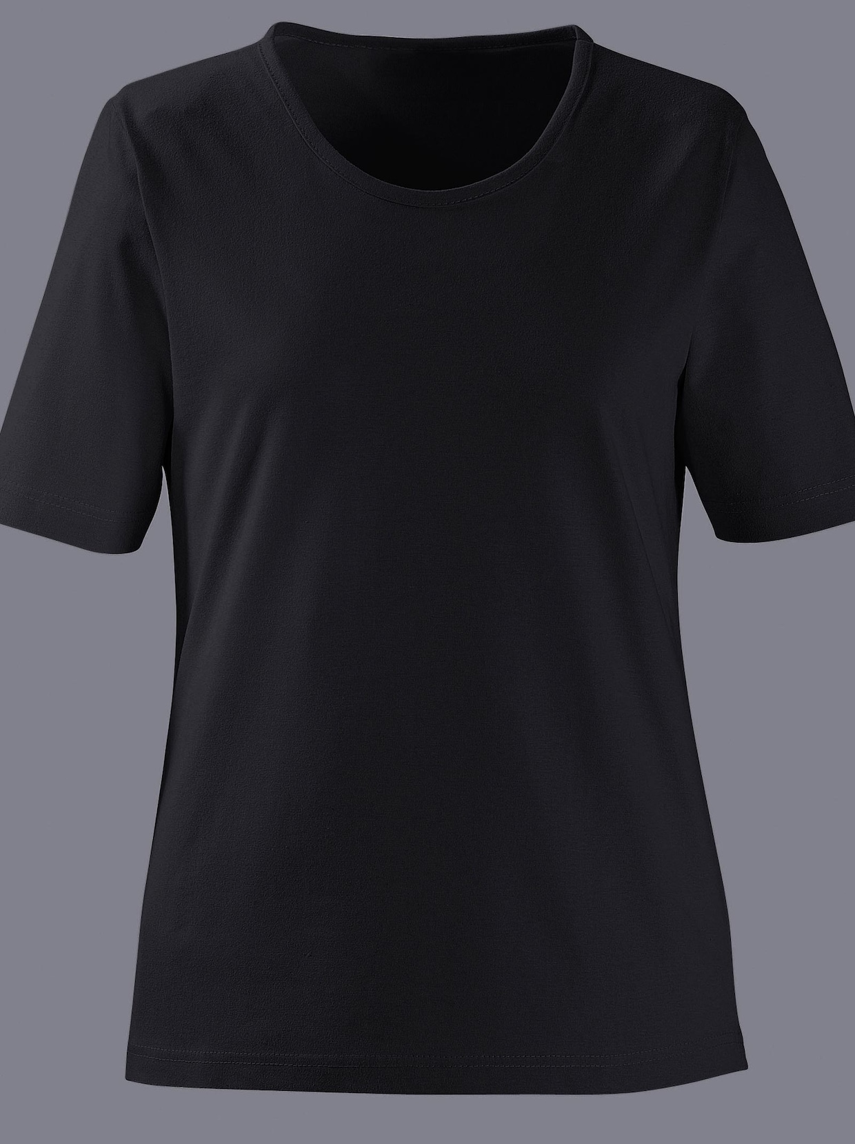 Shirt met ronde hals - zwart