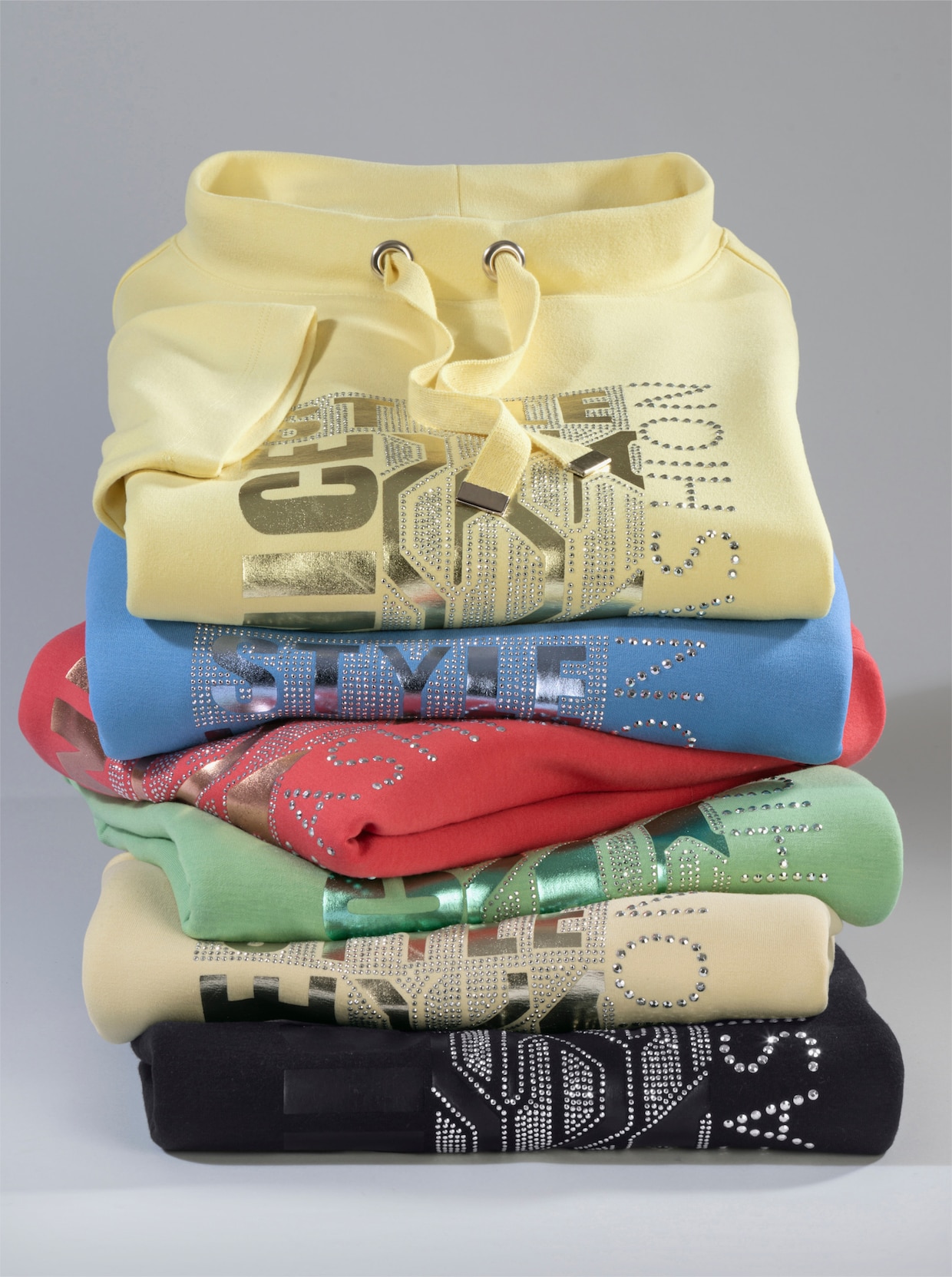 Kurzarmshirt mit Stehkragen - zitrone