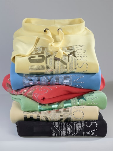 Kurzarmshirt mit Stehkragen - zitrone