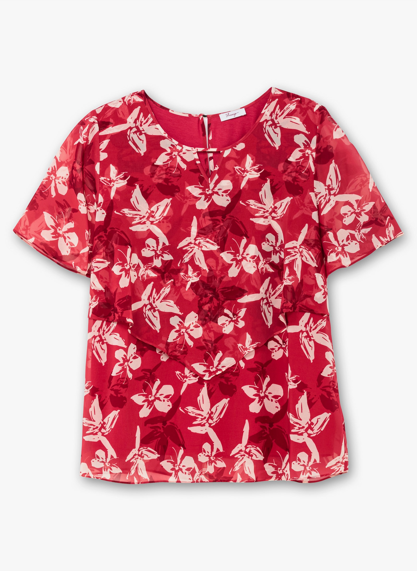 sheego Tunika aus Chiffon - erdbeere-gemustert