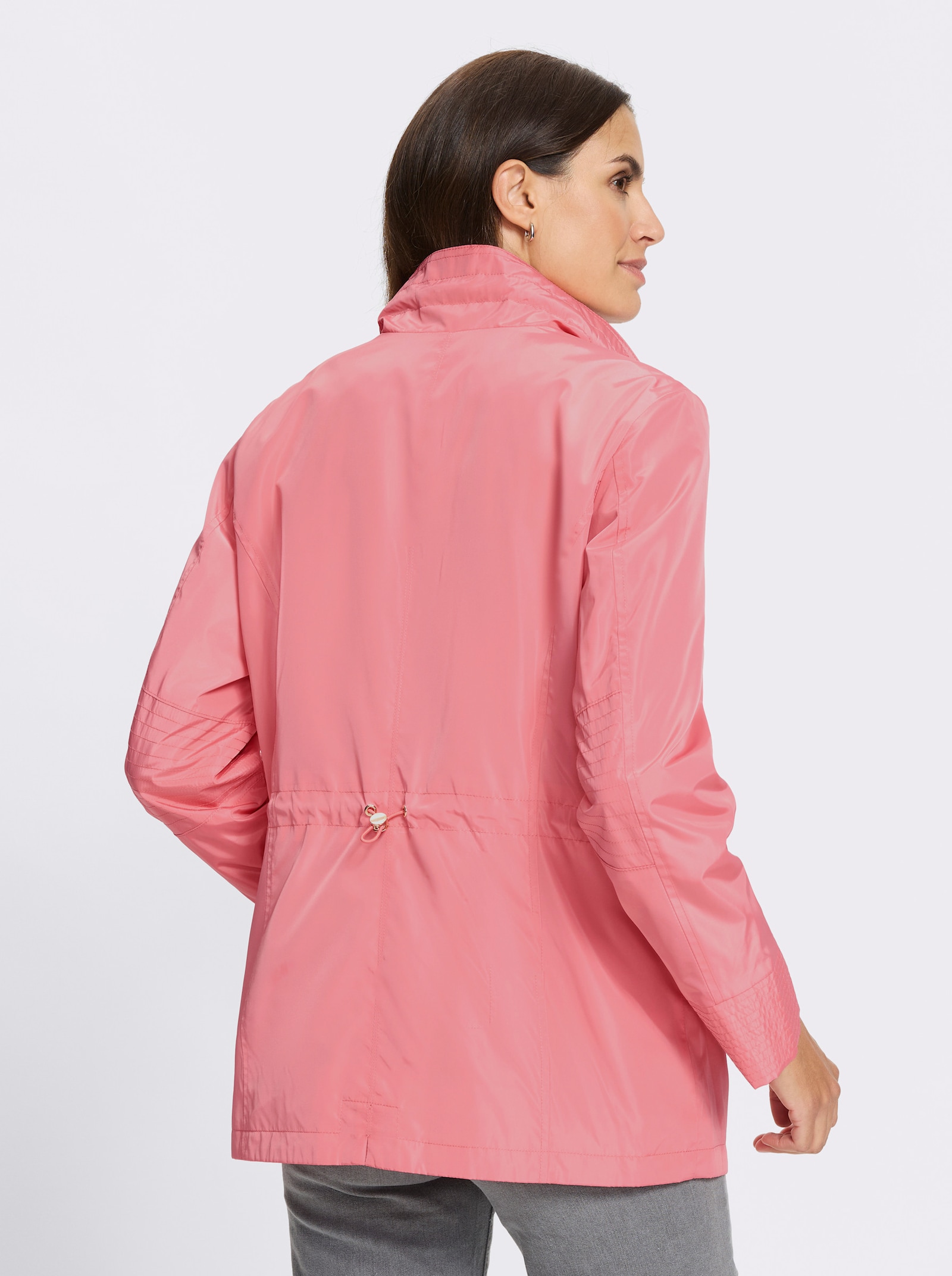 Outdoorjacke mit Tunnelzug auf Taillenhöhe - flamingo