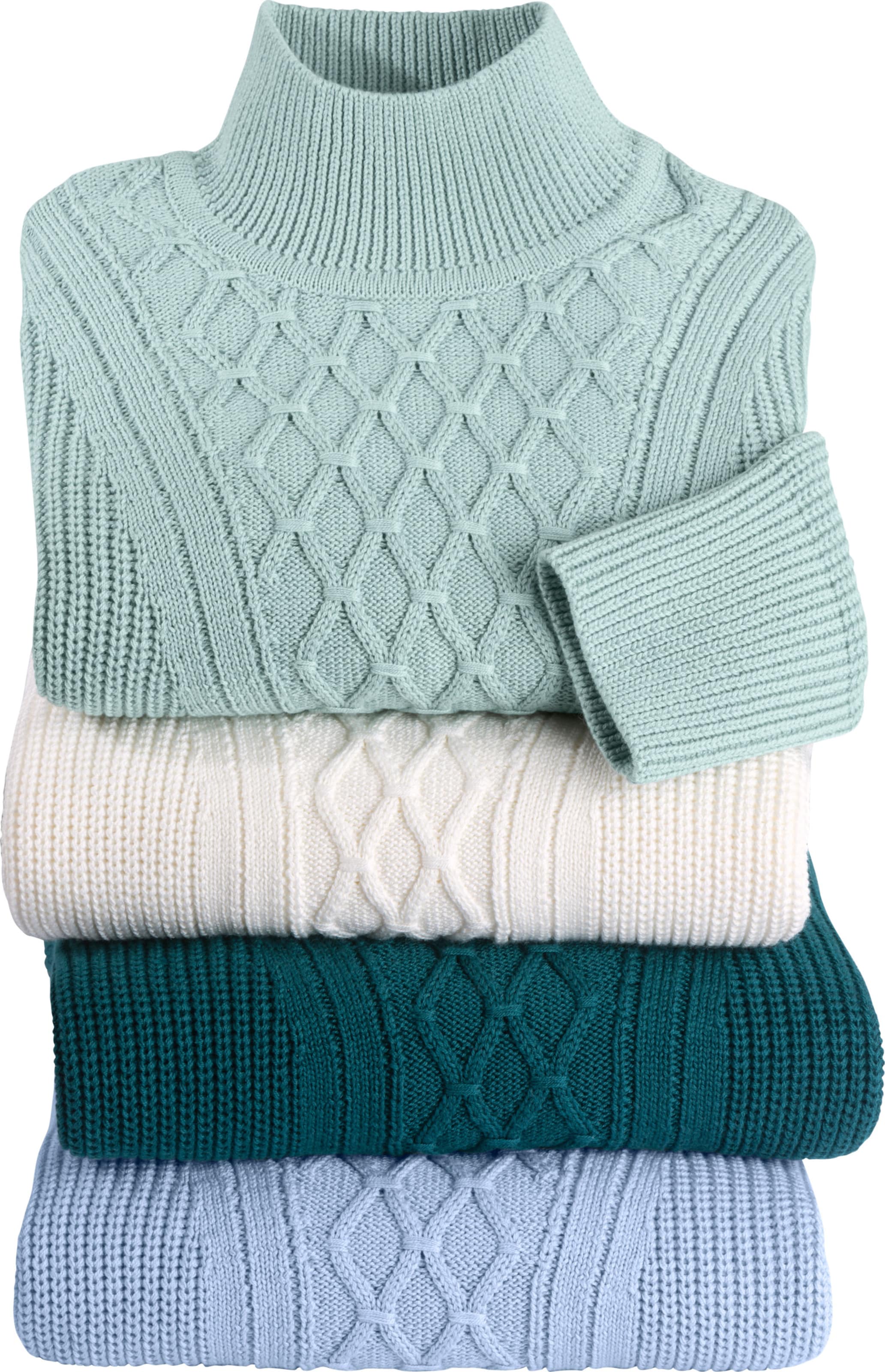 Sheego Damen Eisblau Stehkragenpullover - Bild 2