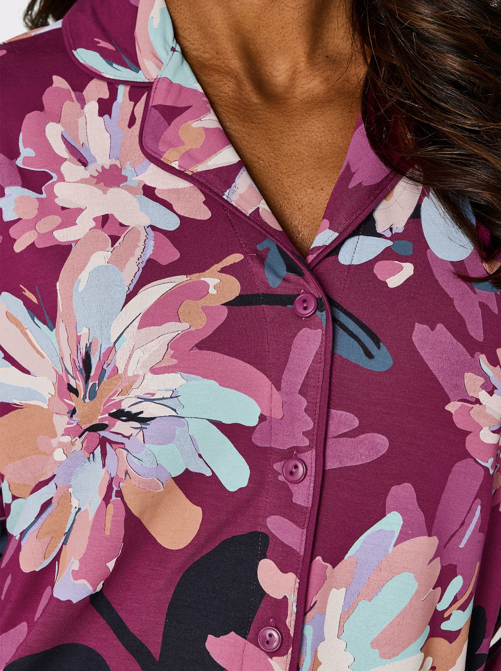 wäschepur Pyjama - mauve-bleu fumée imprimé