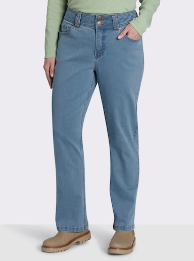 sheego Gerade Jeans für kräftigere Oberschenkel - blue-bleached