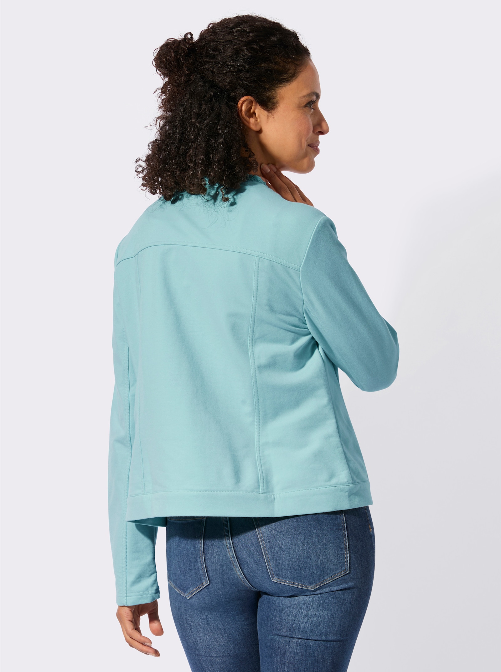 Jerseyblazer mit Fransen-Verzierung - mint