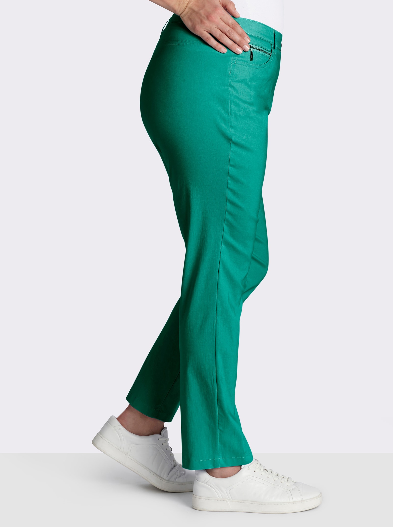 Stehmann Comfort line Stretch-Hose mit Zier-Taschen vorne - smaragdgrün