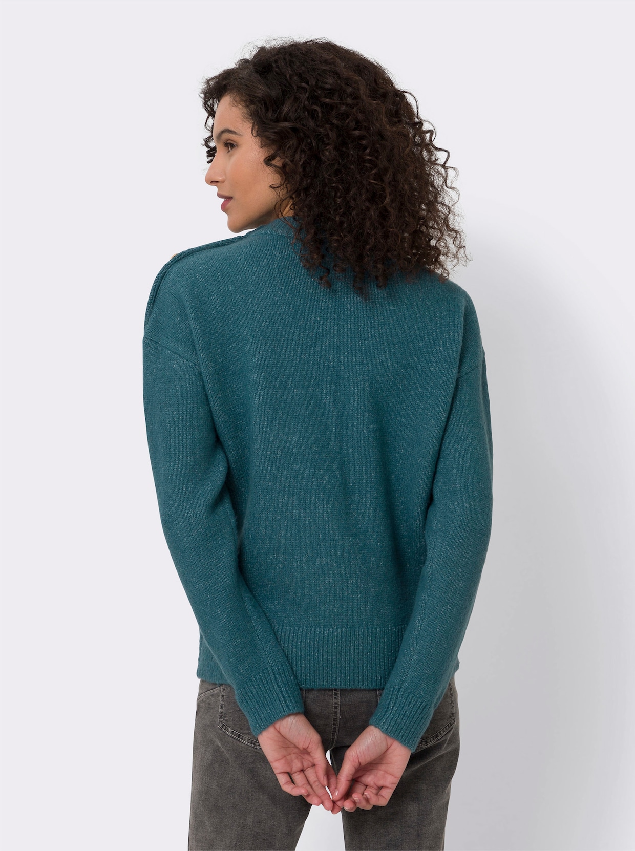 heine Pullover met ronde hals - petrol gemêleerd