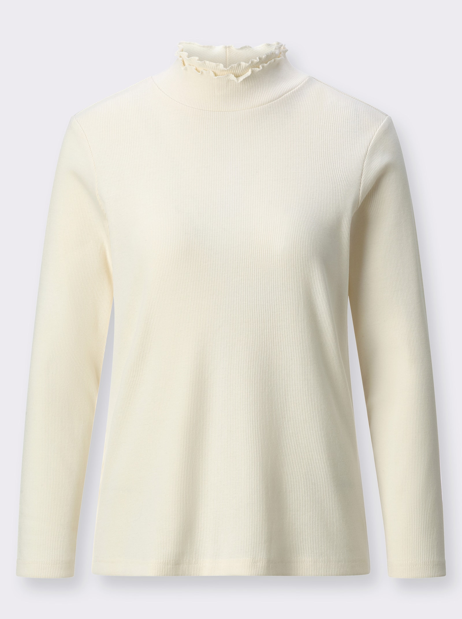 Stehkragenshirt mit doppellagigem Kragen - champagner