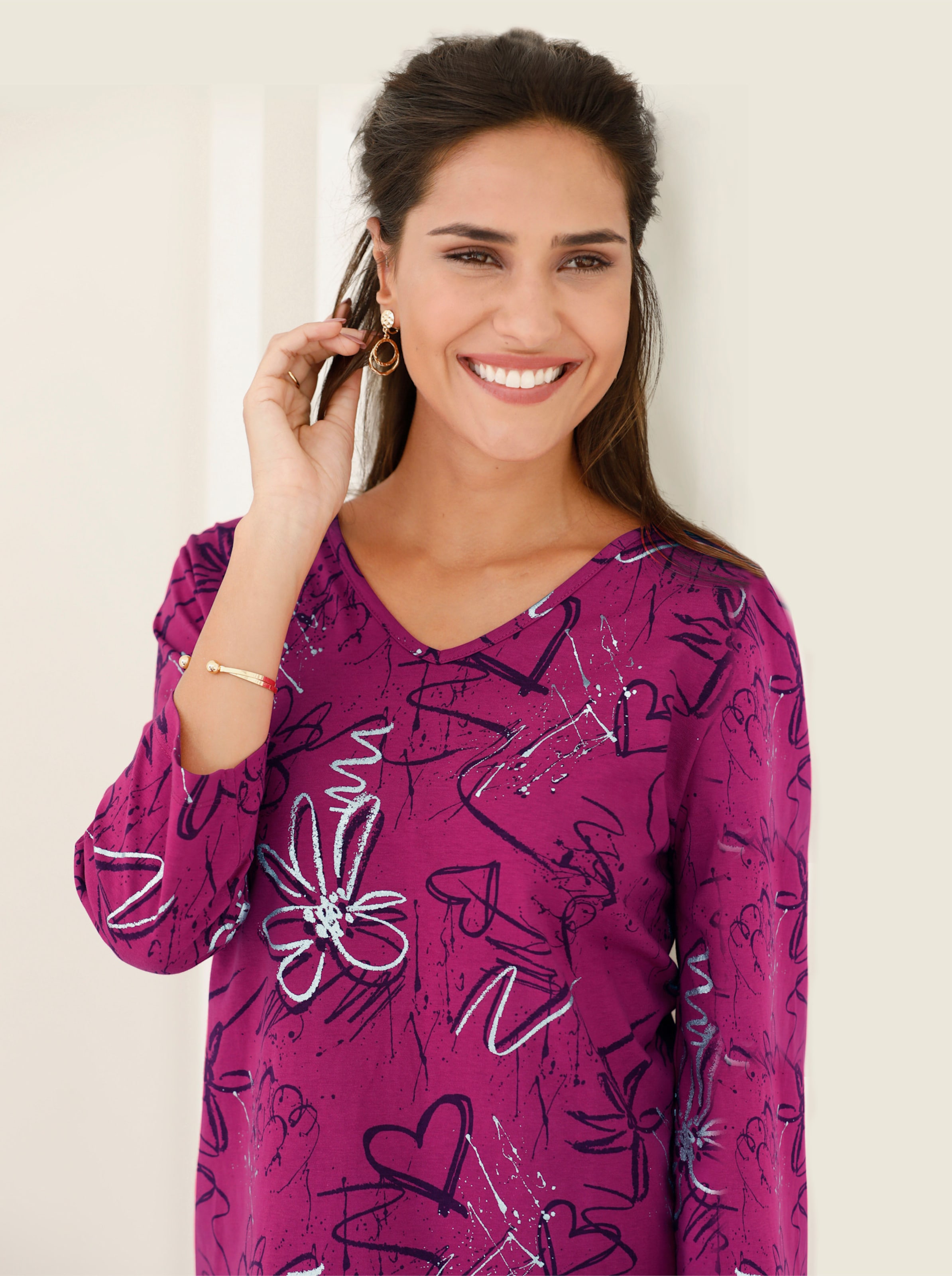 3/4-Arm-Shirt in fuchsia | Witt