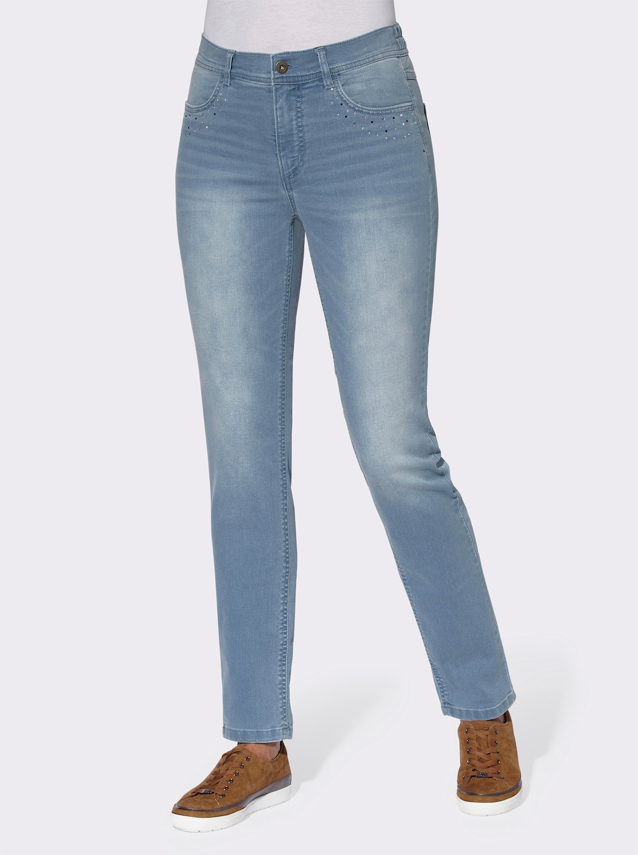 jeans - blue-bleached