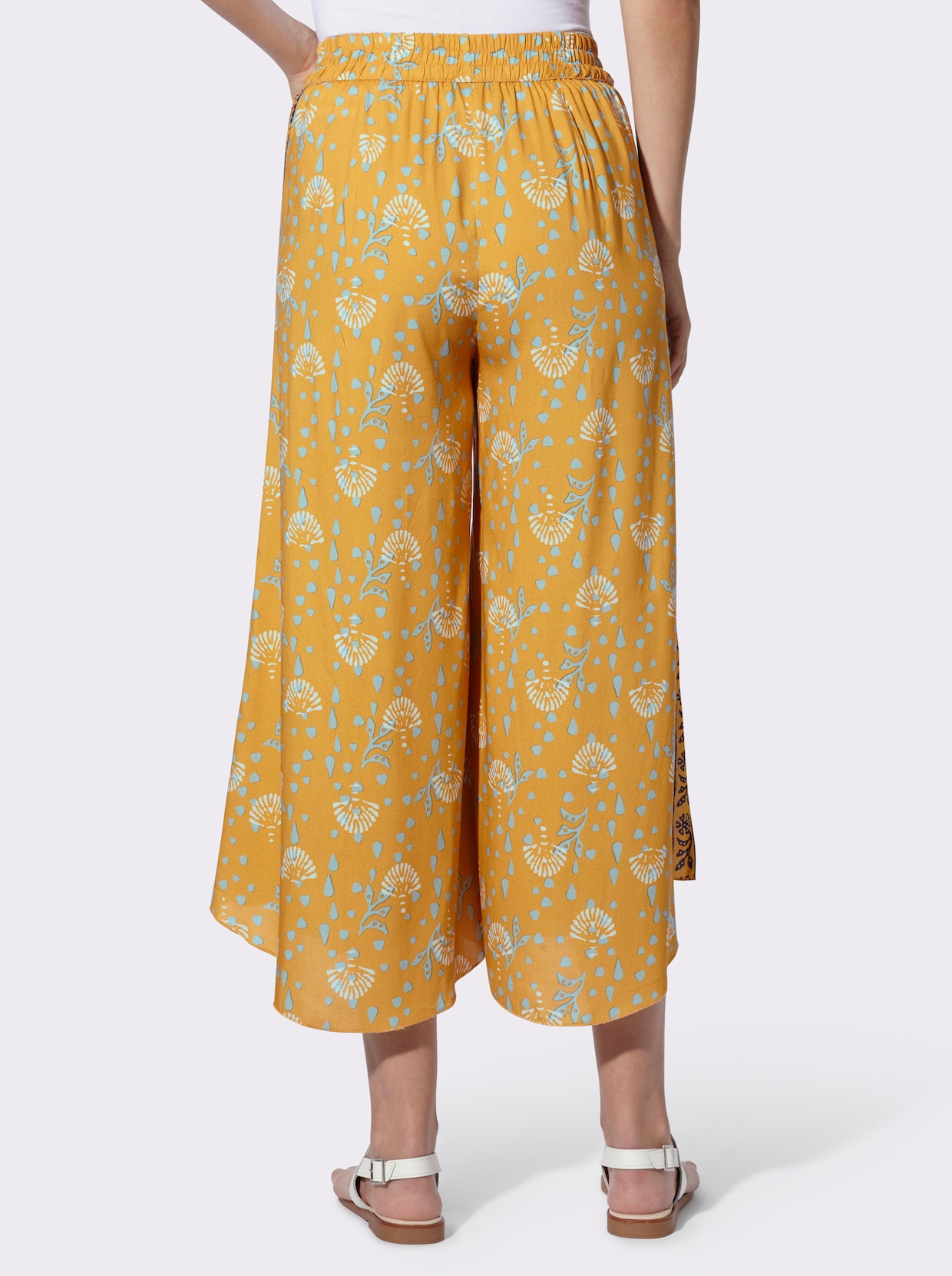 heine Pantalon - ocre-écru imprimé