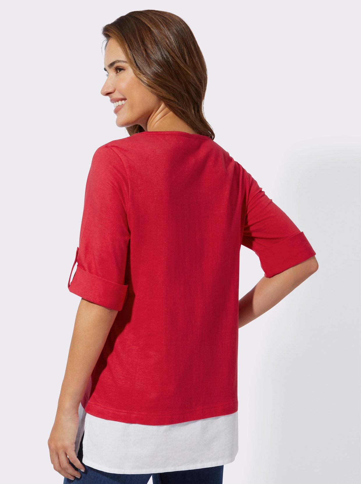 2-in-1-shirt - aardbeienwit