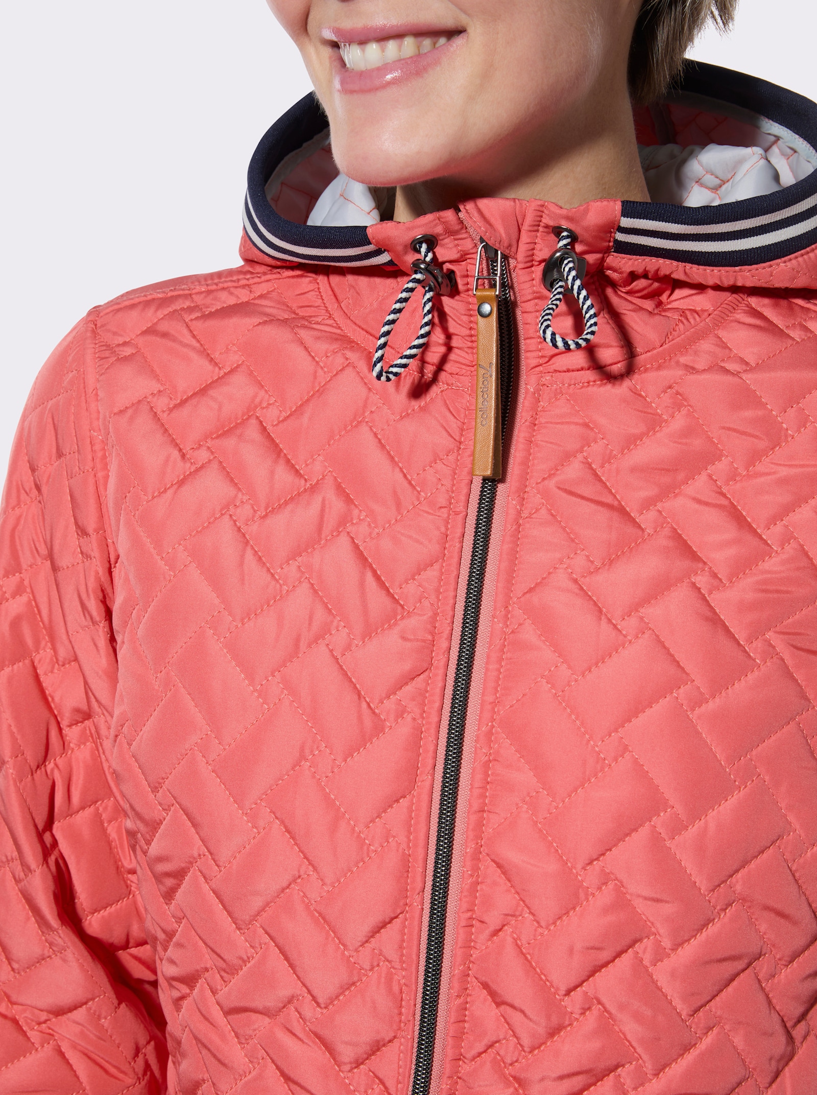 Steppjacke mit Kapuze - grapefruit