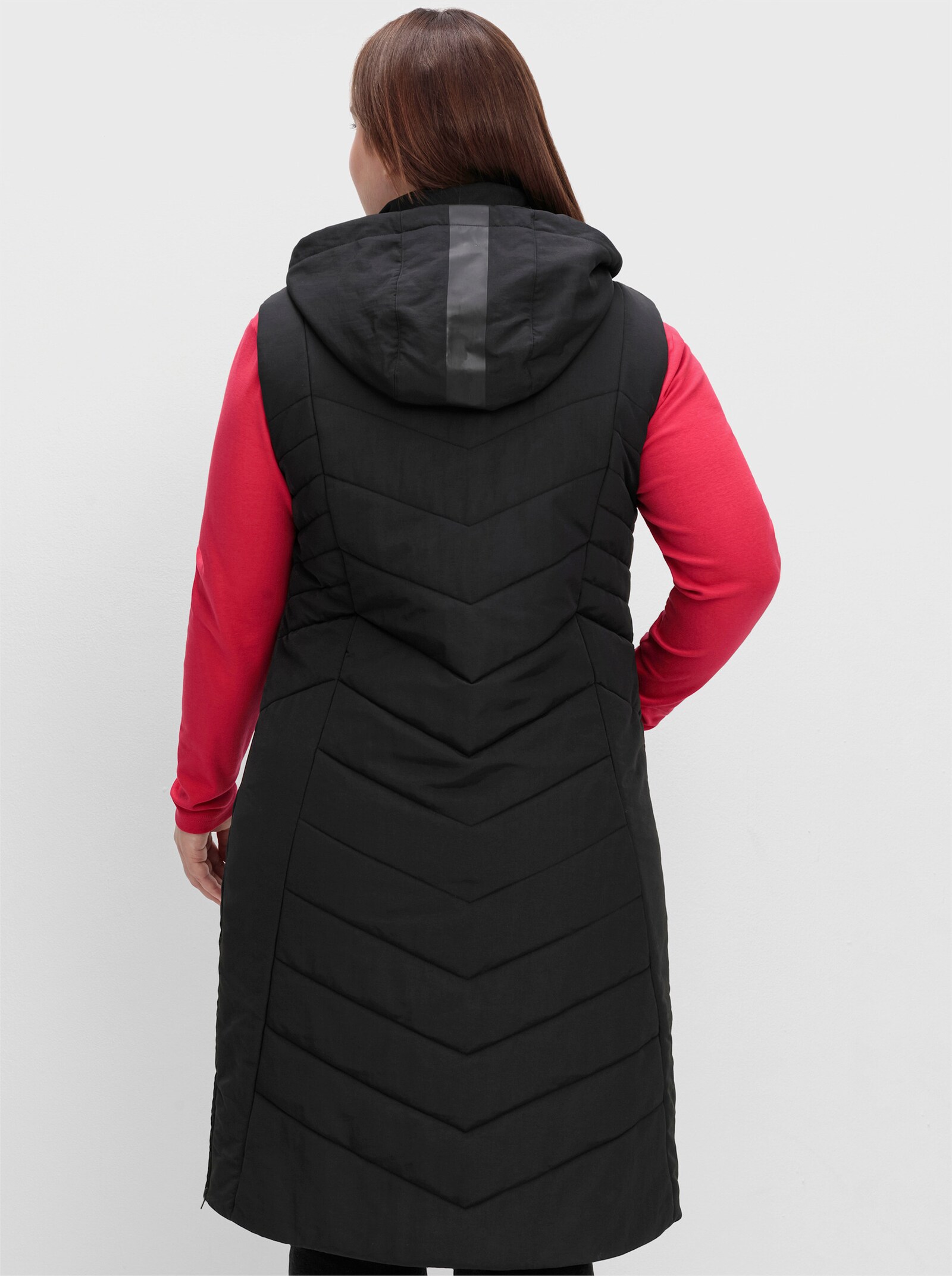 sheego Steppweste in Longform, wasserabweisend - schwarz