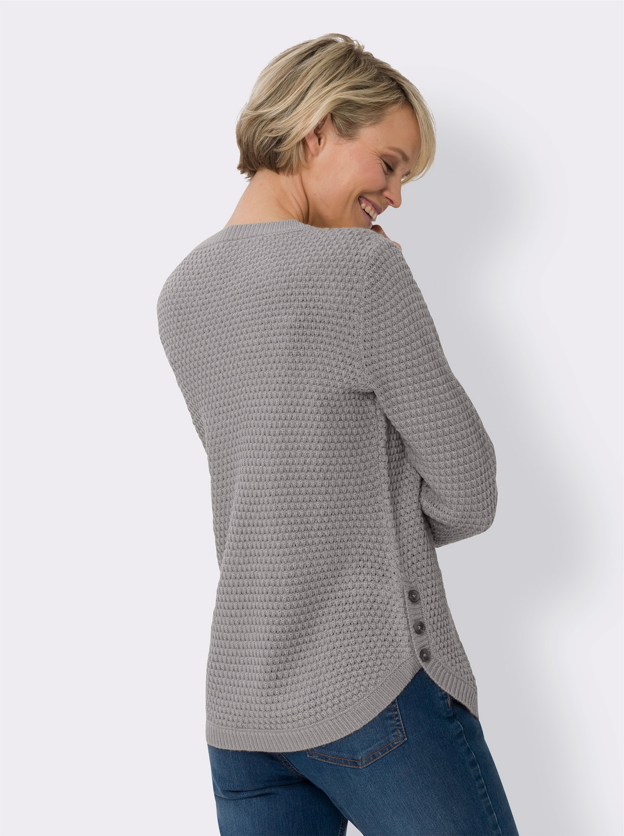 Pullover met lange mouwen - steengrijs