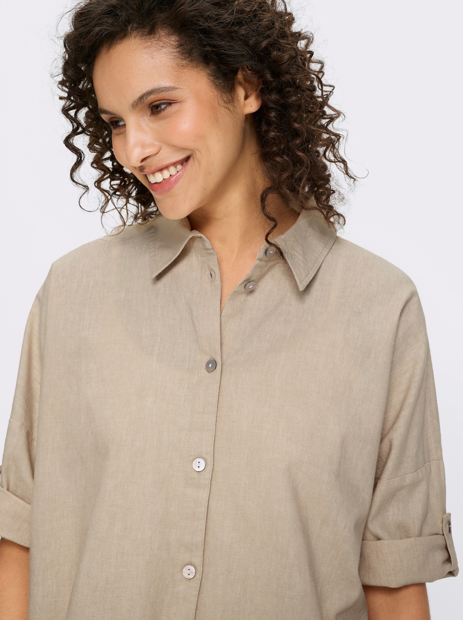 heine Leinenbluse mit 3/4-Arm - sand