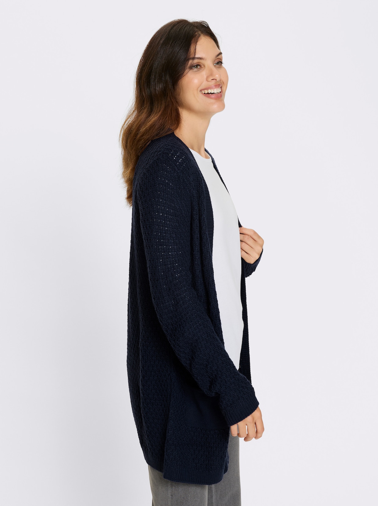 Longstrickjacke - marine