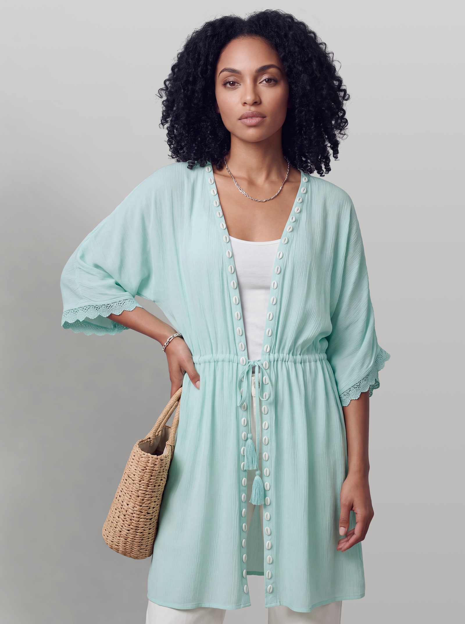 heine Tunika mit Muschel-Besatz - mint
