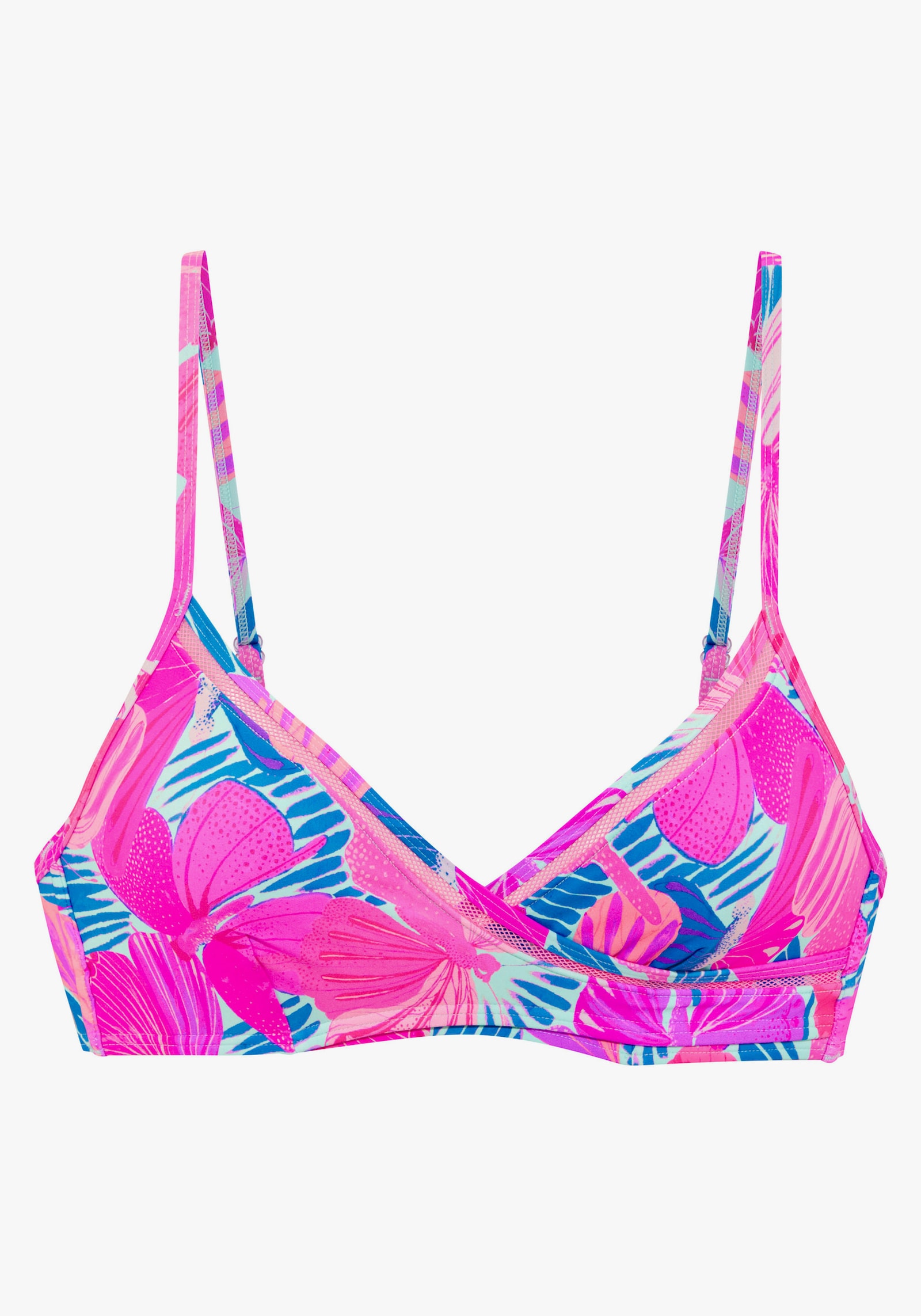 Sunseeker Triangel-Bikini-Top - pink-blau bedruckt