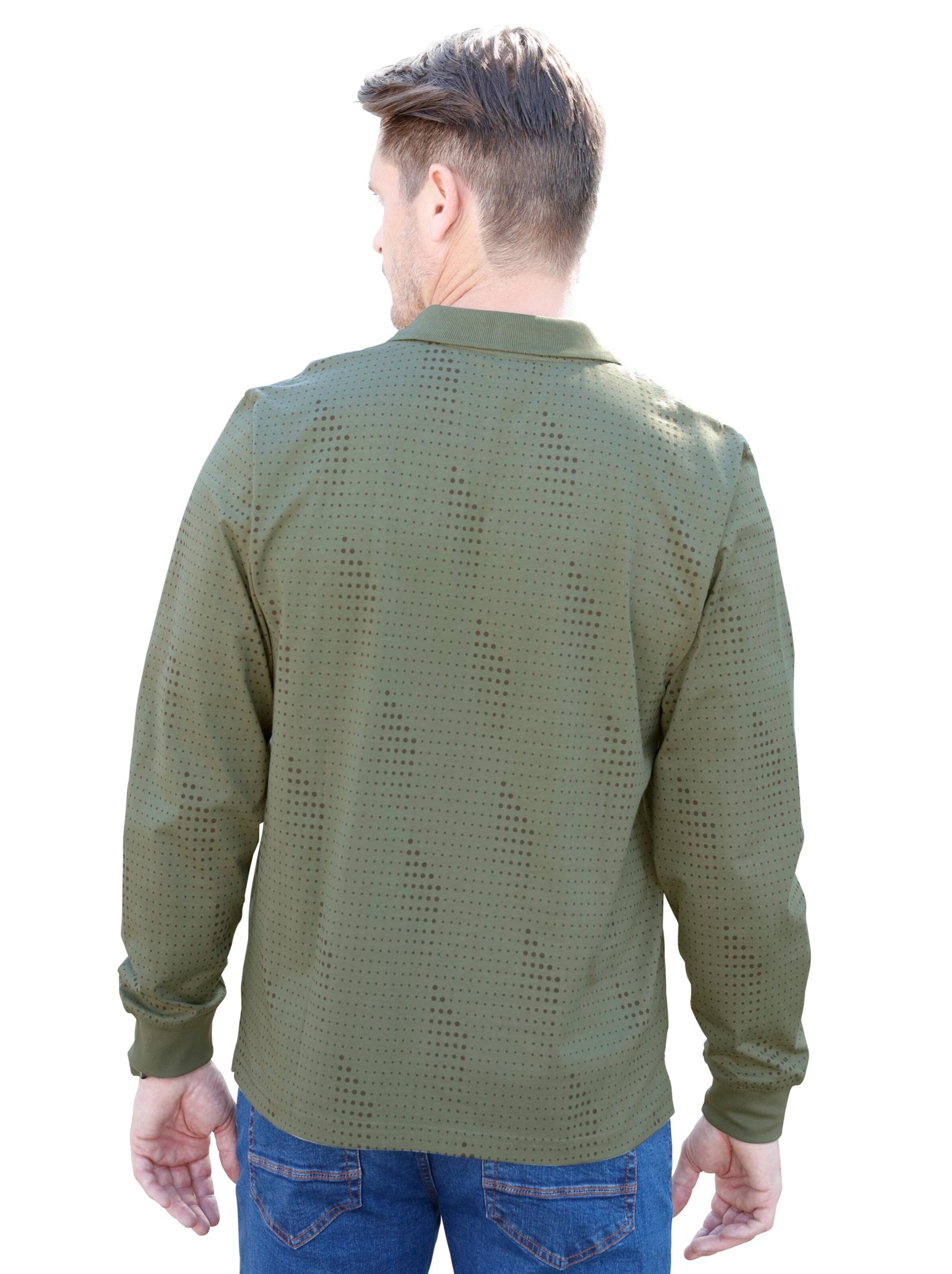 Poloshirt - khaki-zeder-bedruckt
