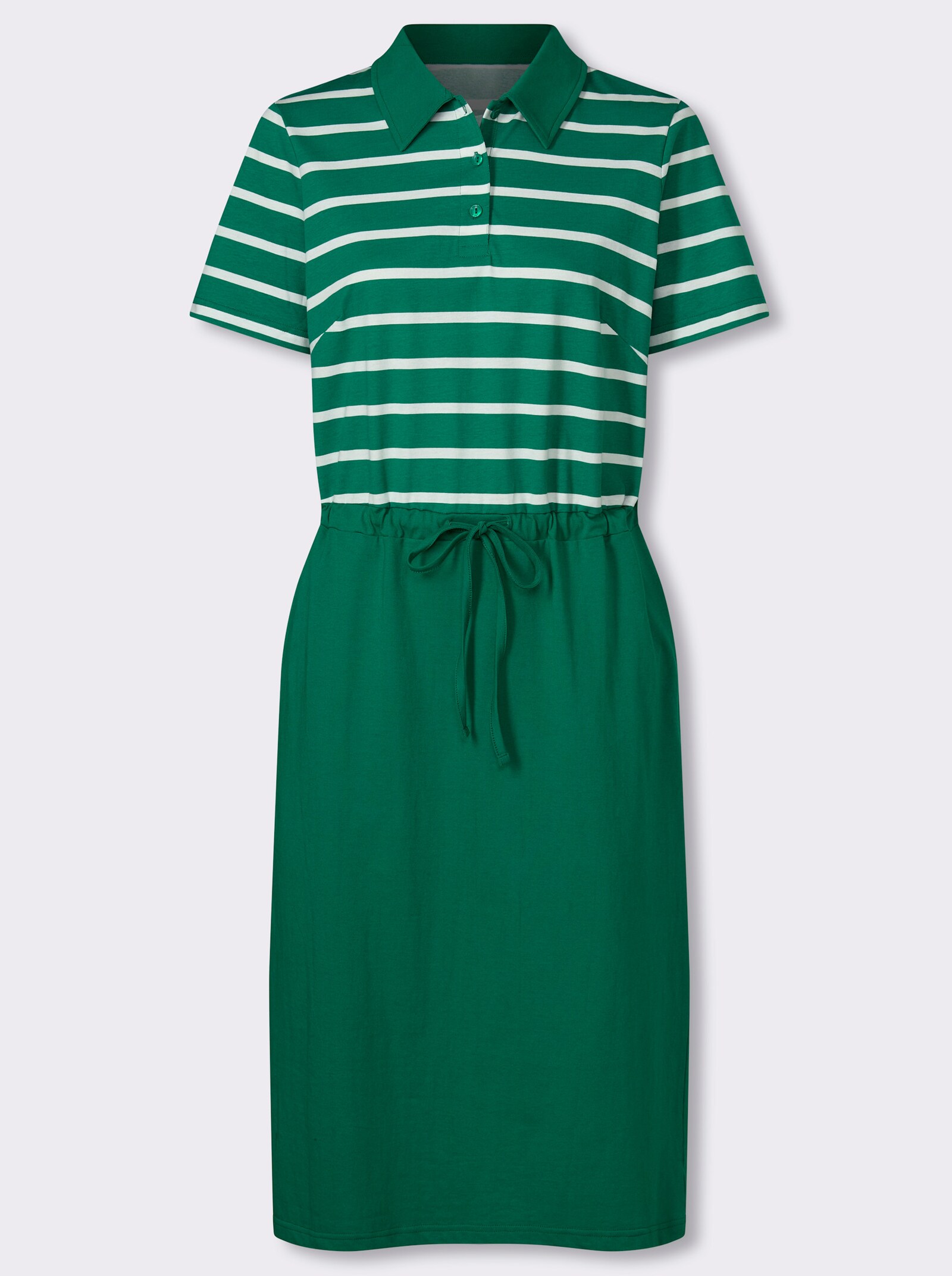 Jerseykleid mit 2 Nahttaschen - grün