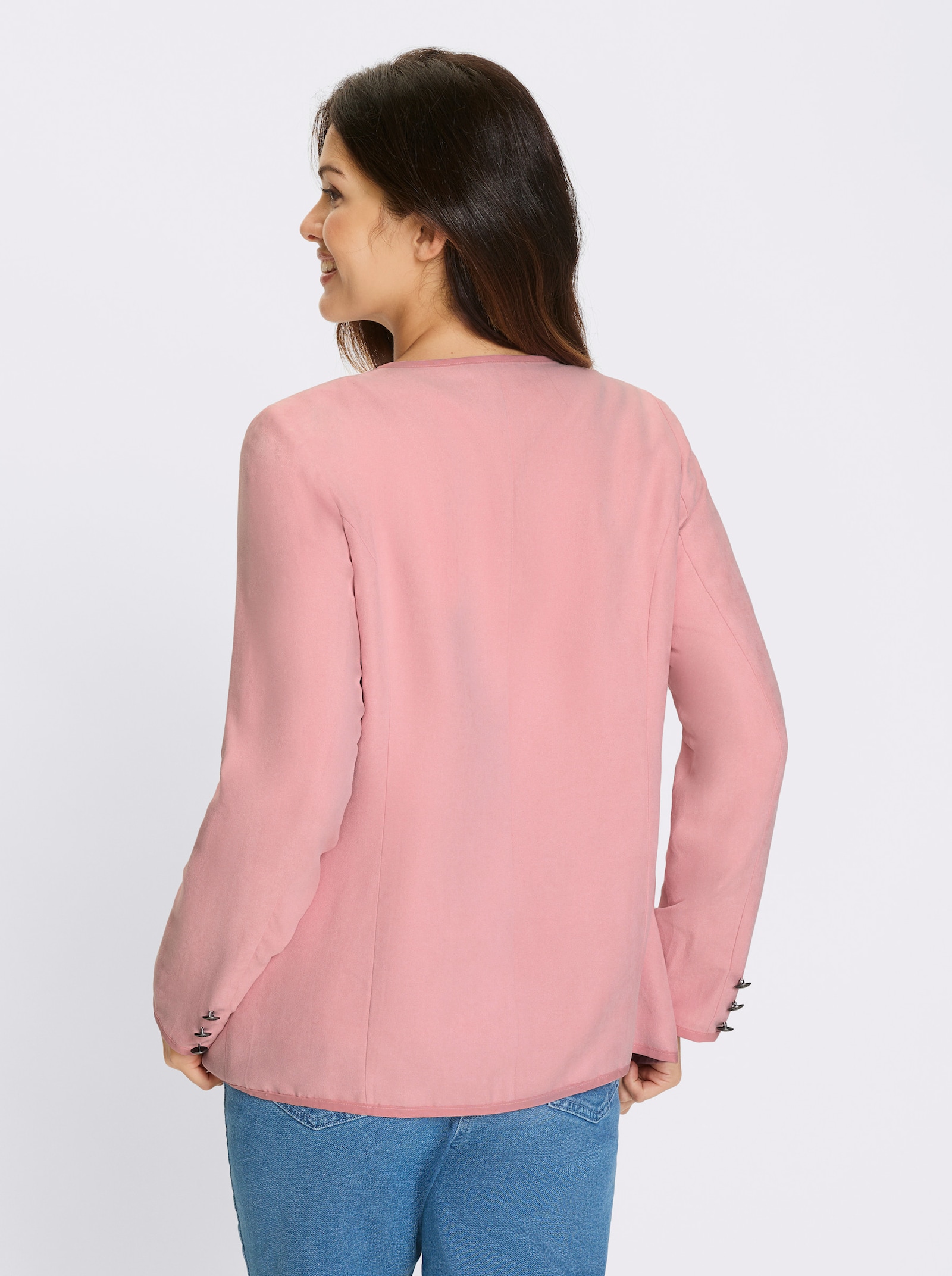 Broderad jacka med kontrastpasspoal - hortensia