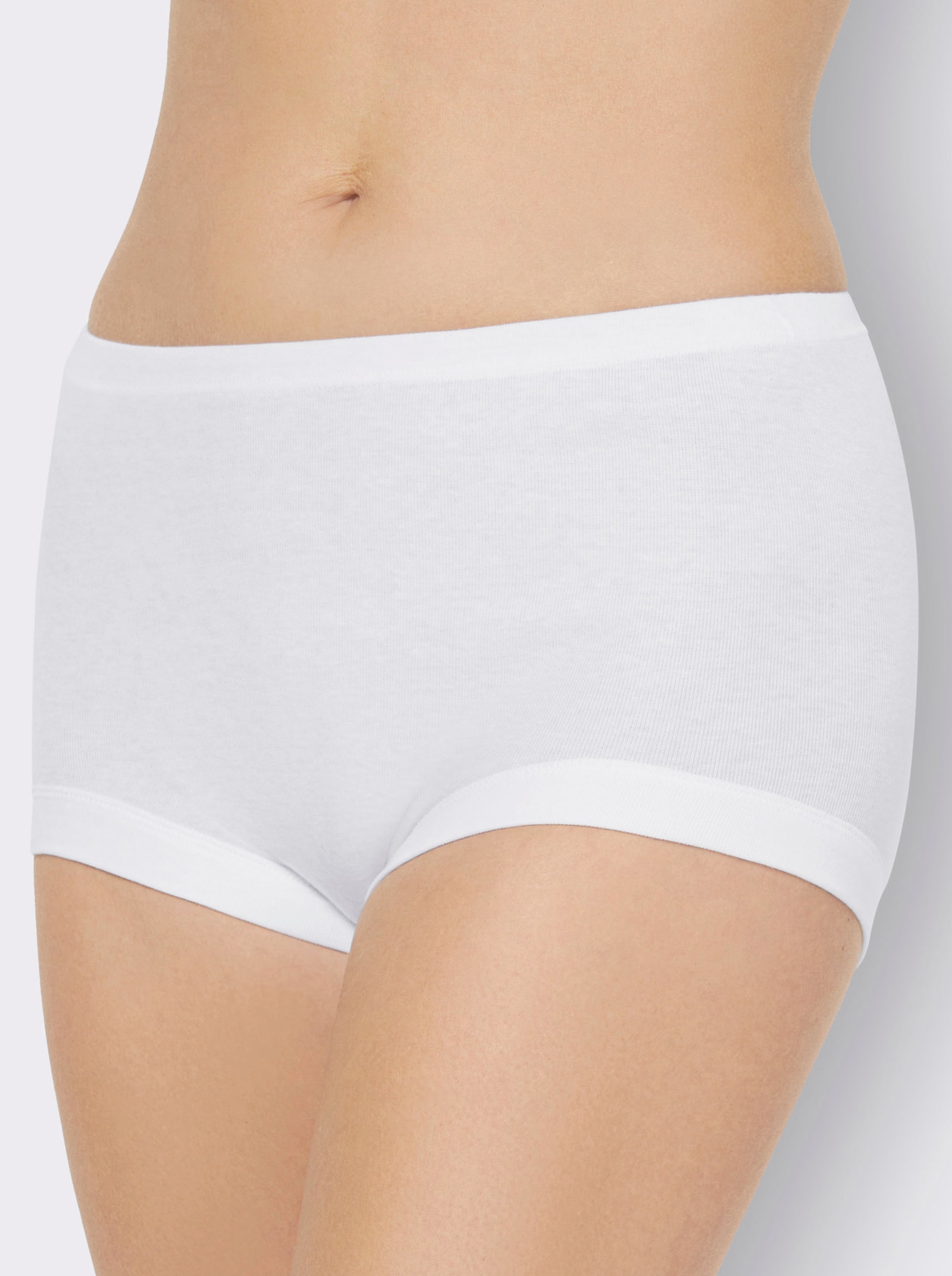 Kalhotky z jemně žebrovaného materiálu - bílá