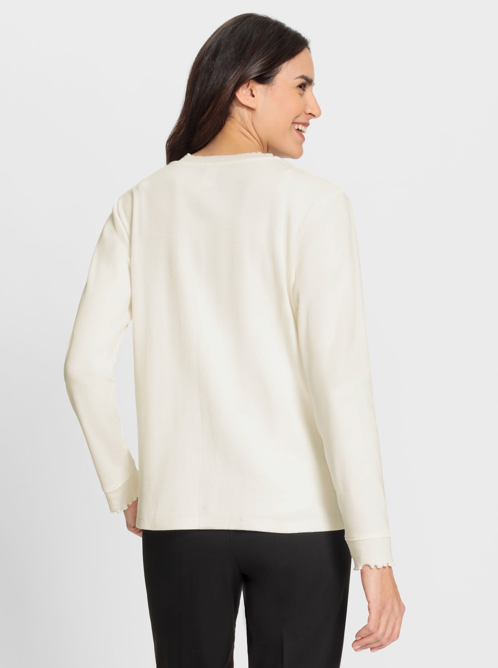 Shirtjacke mit Reißverschluss - ecru