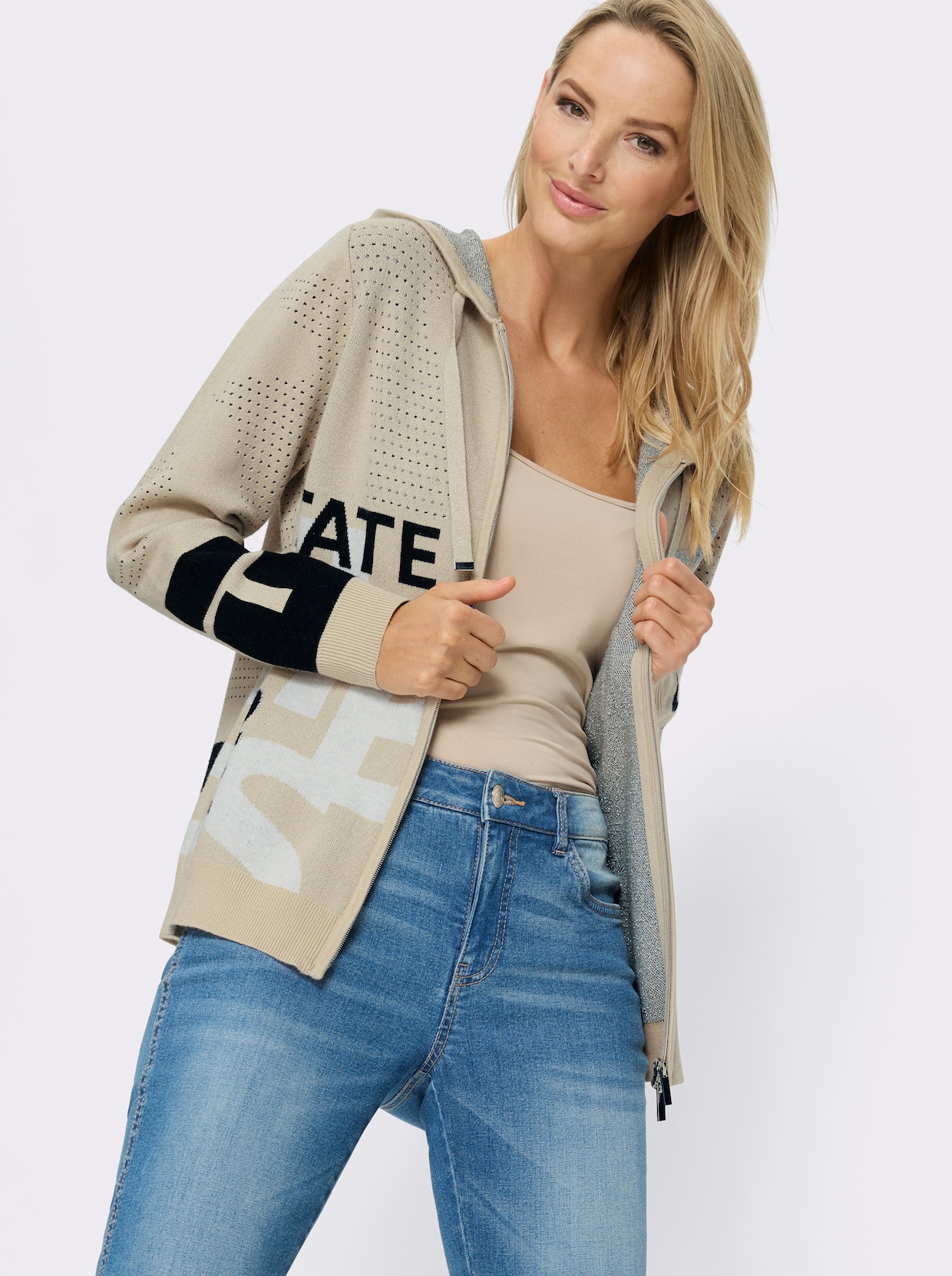 heine Strickjacke - sand