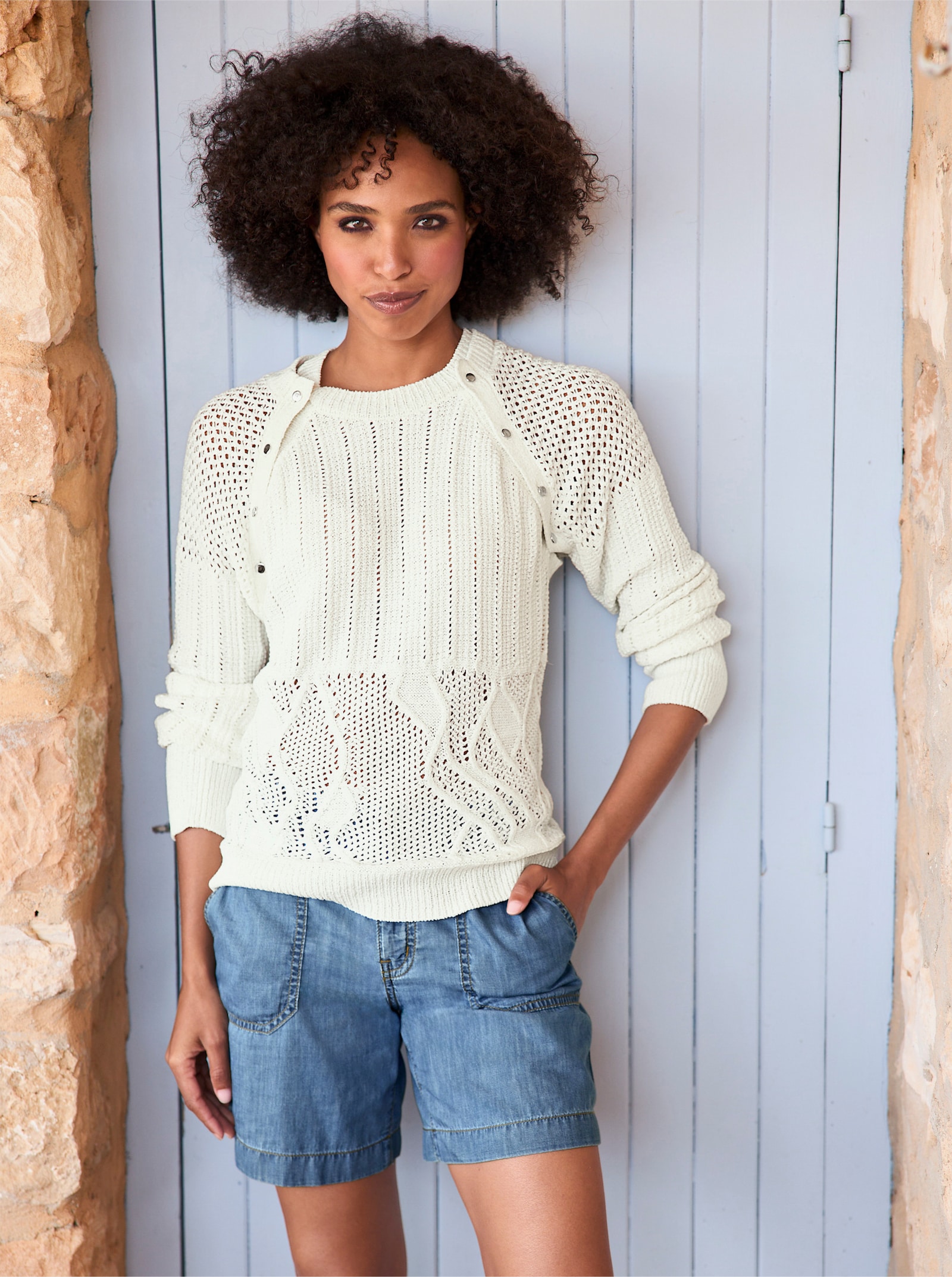 heine Style twinset façon boléro - écru