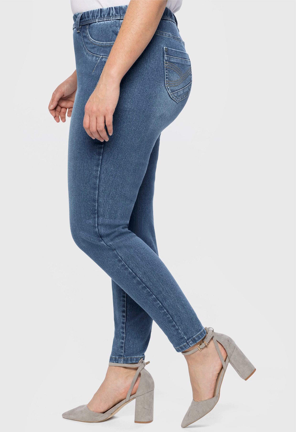 sheego Jeggings - light blue-denim
