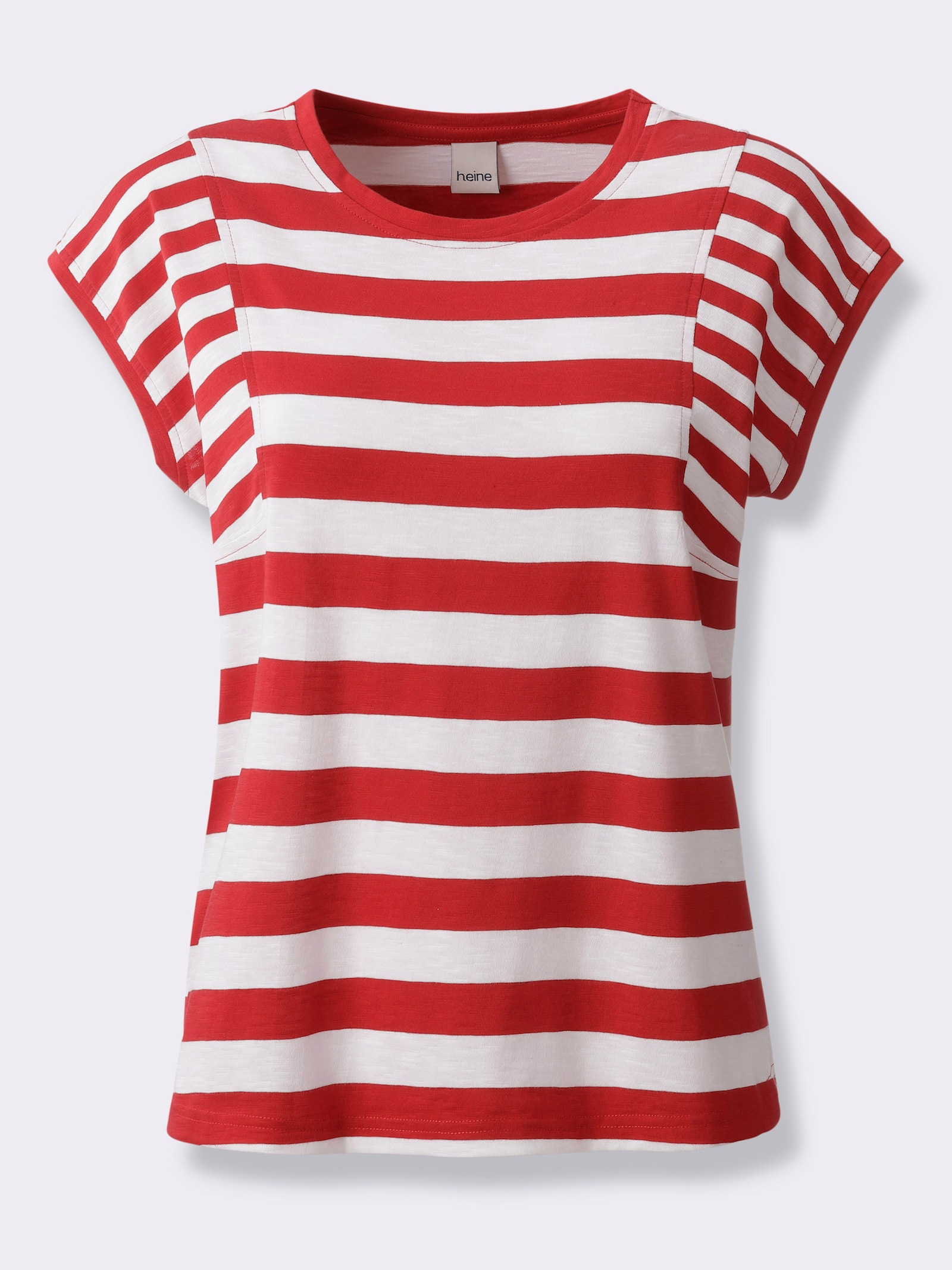 heine Streifenshirt aus Flammgarn - rot-weiß-gestreift