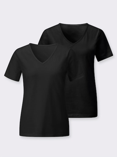 Kurzarmshirt - schwarz + schwarz