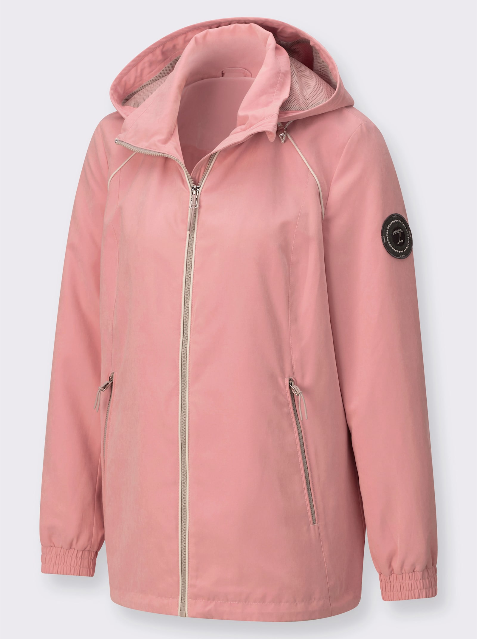 Übergangsjacke mit Tunnelzug auf Taillenhöhe - rosenquarz