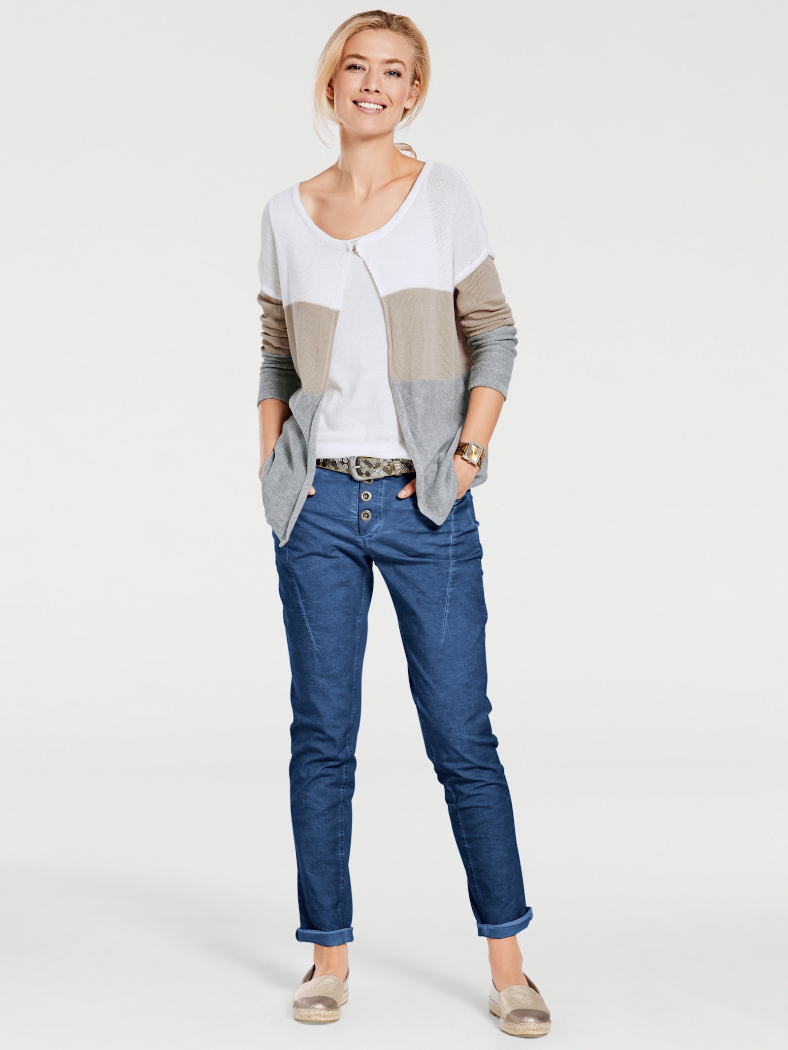 heine Pantalon carotte en jersey - bleu