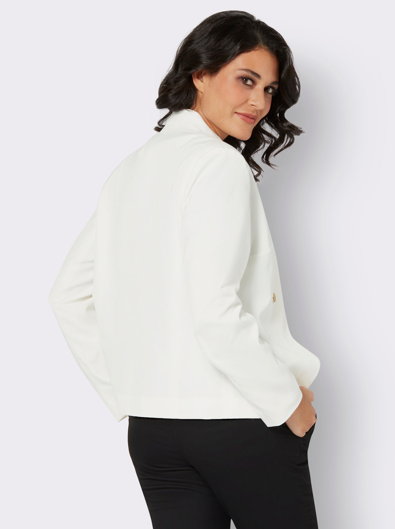 Kurzblazer in Koffer-Qualität, bügelarm - ecru