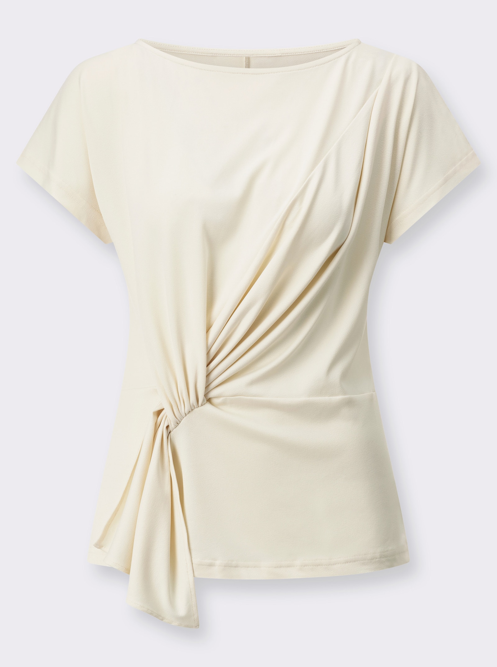  Kurzarmshirt mit Ziernähten - champagner