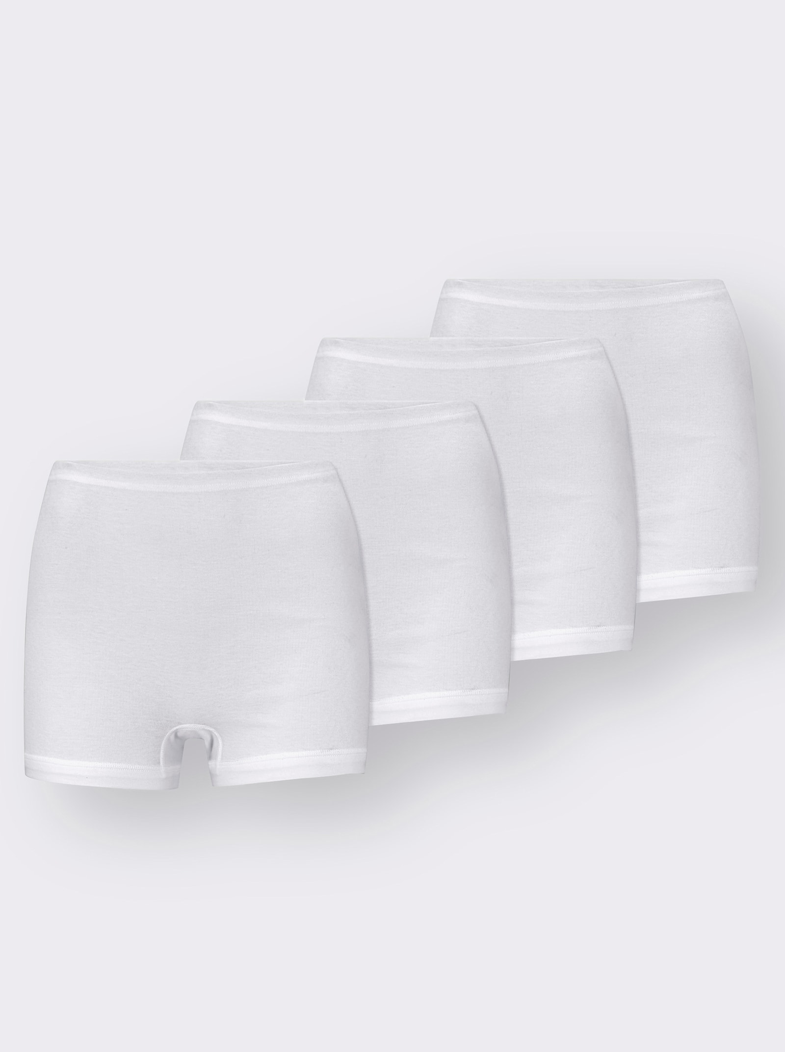 Boxertrosor med ribbade muddar - vit