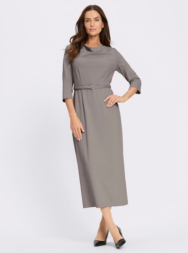 heine Jerseykleid mit Gehschlitz hinten - taupe