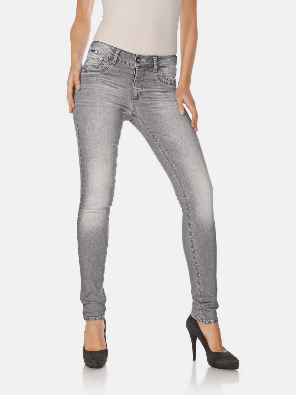 Linea Tesini jeans effet ventre plat - gris denim