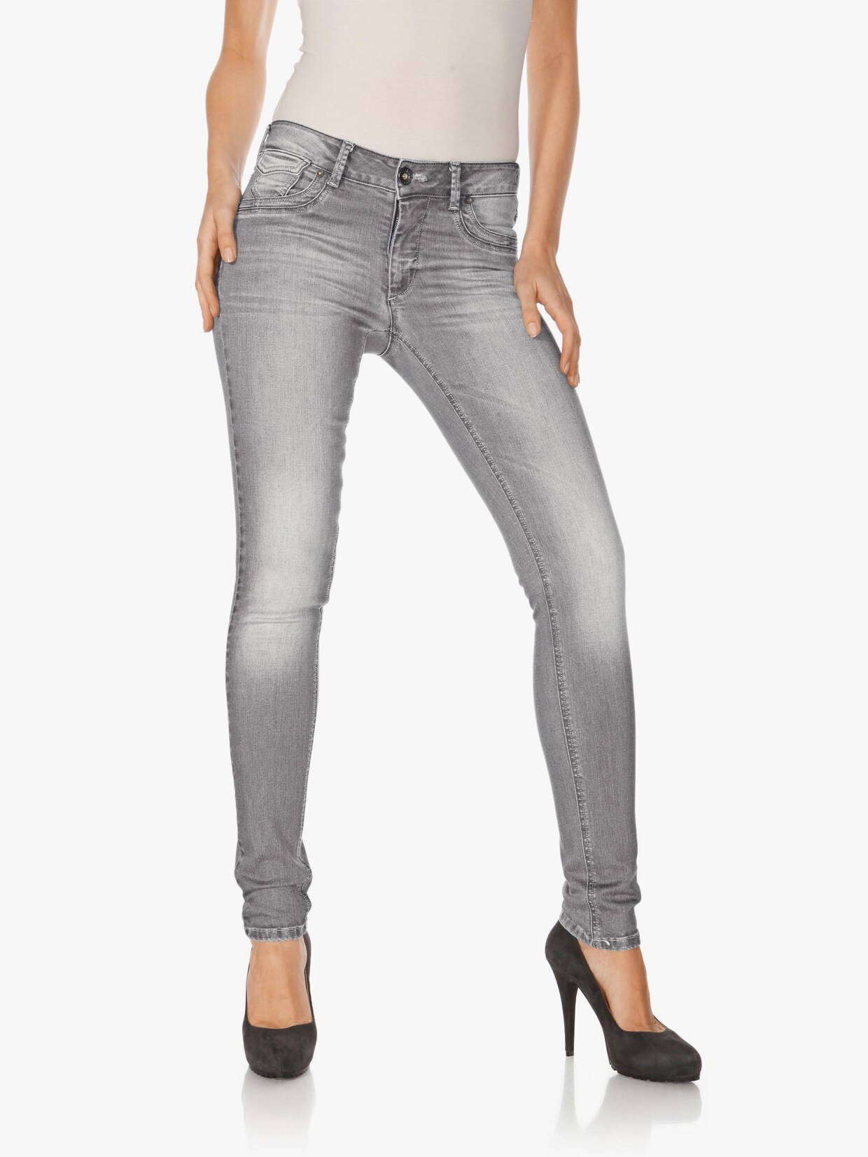 Linea Tesini Bauchweg-Jeans - grey denim