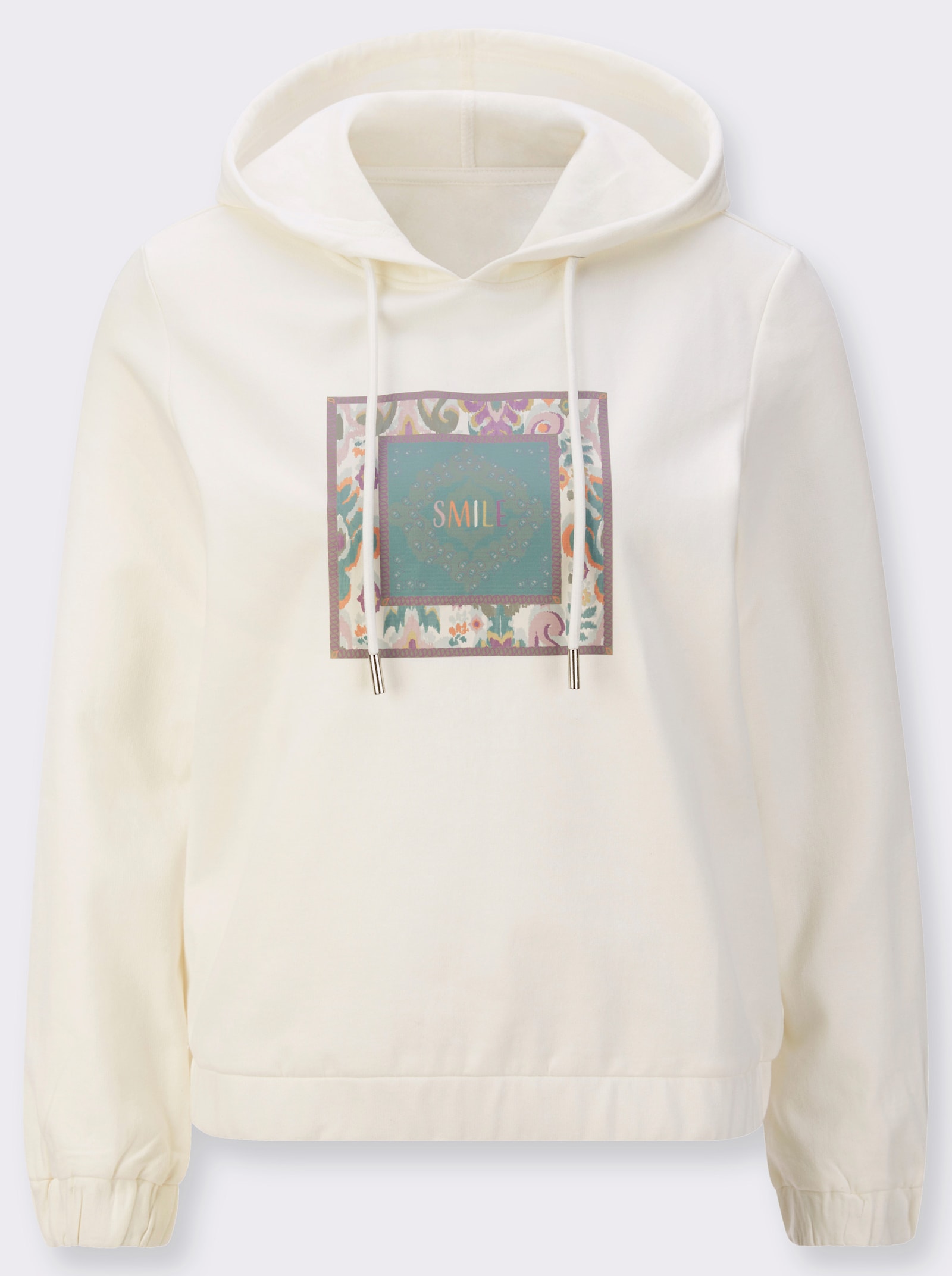  Kapuzensweatshirt mit Druck-Motiv - champagner-jade-bedruckt