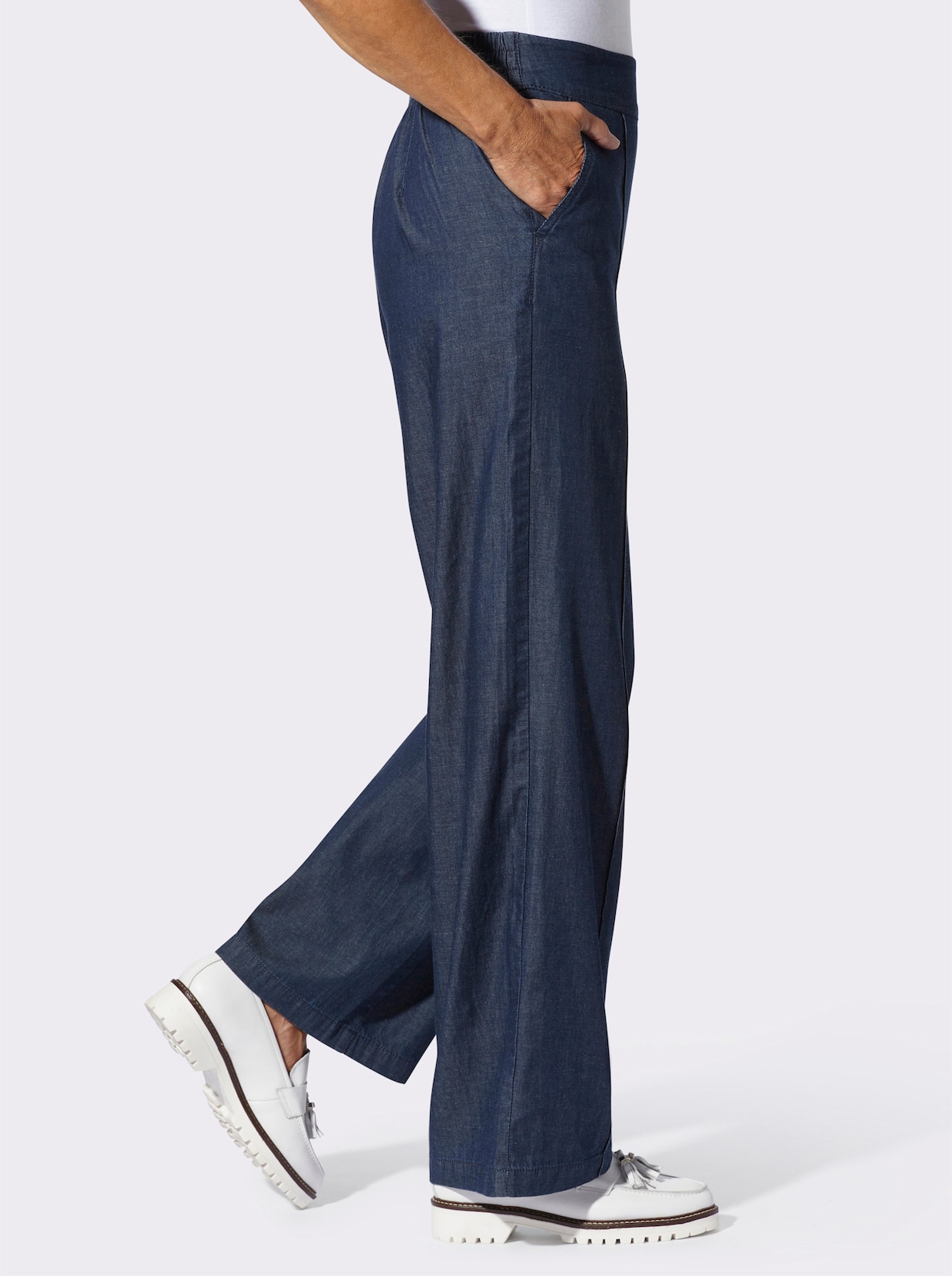 High-waist-Jeans - dark blue