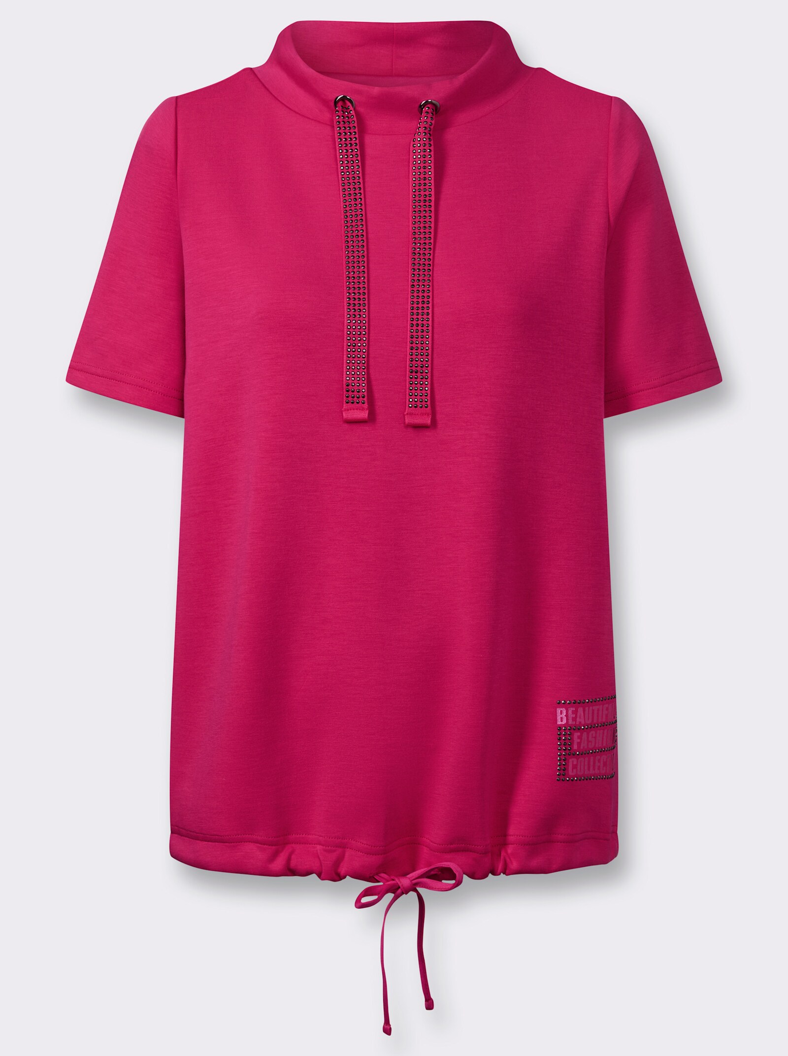Sweatshirt mit kurzen Ärmeln - pink