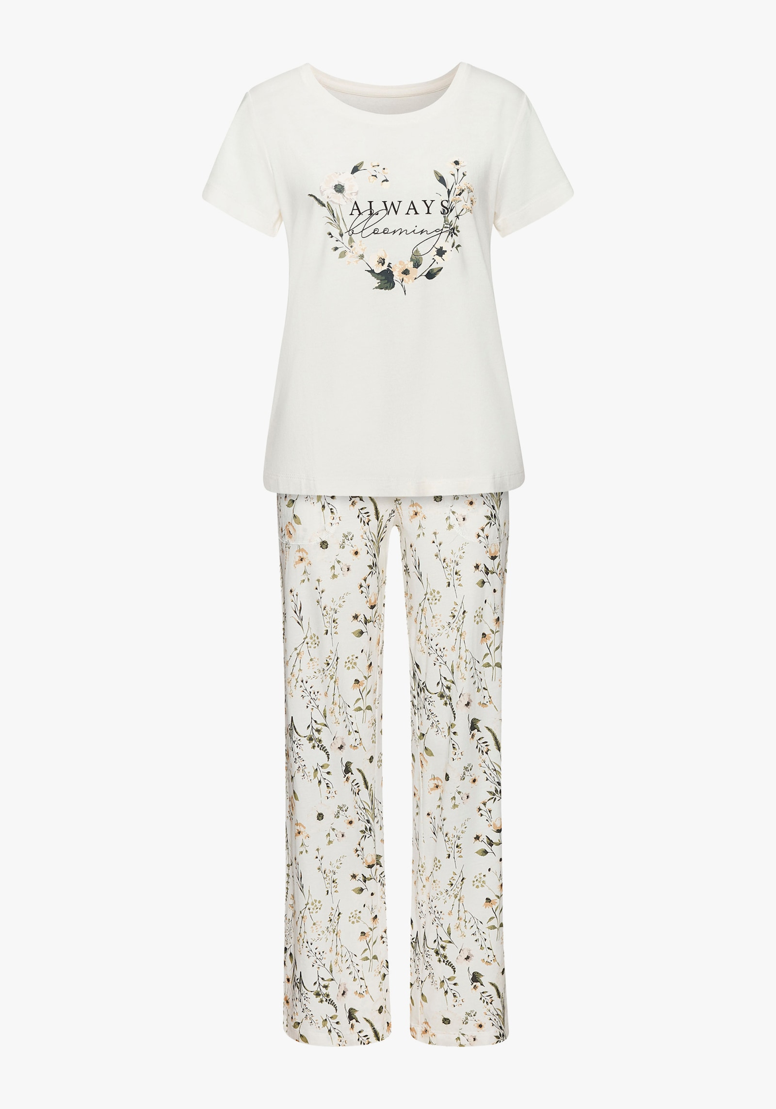 LASCANA Pyjama - ecru gedessineerd