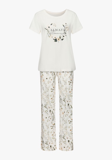 LASCANA Pyjama - écru à motifs