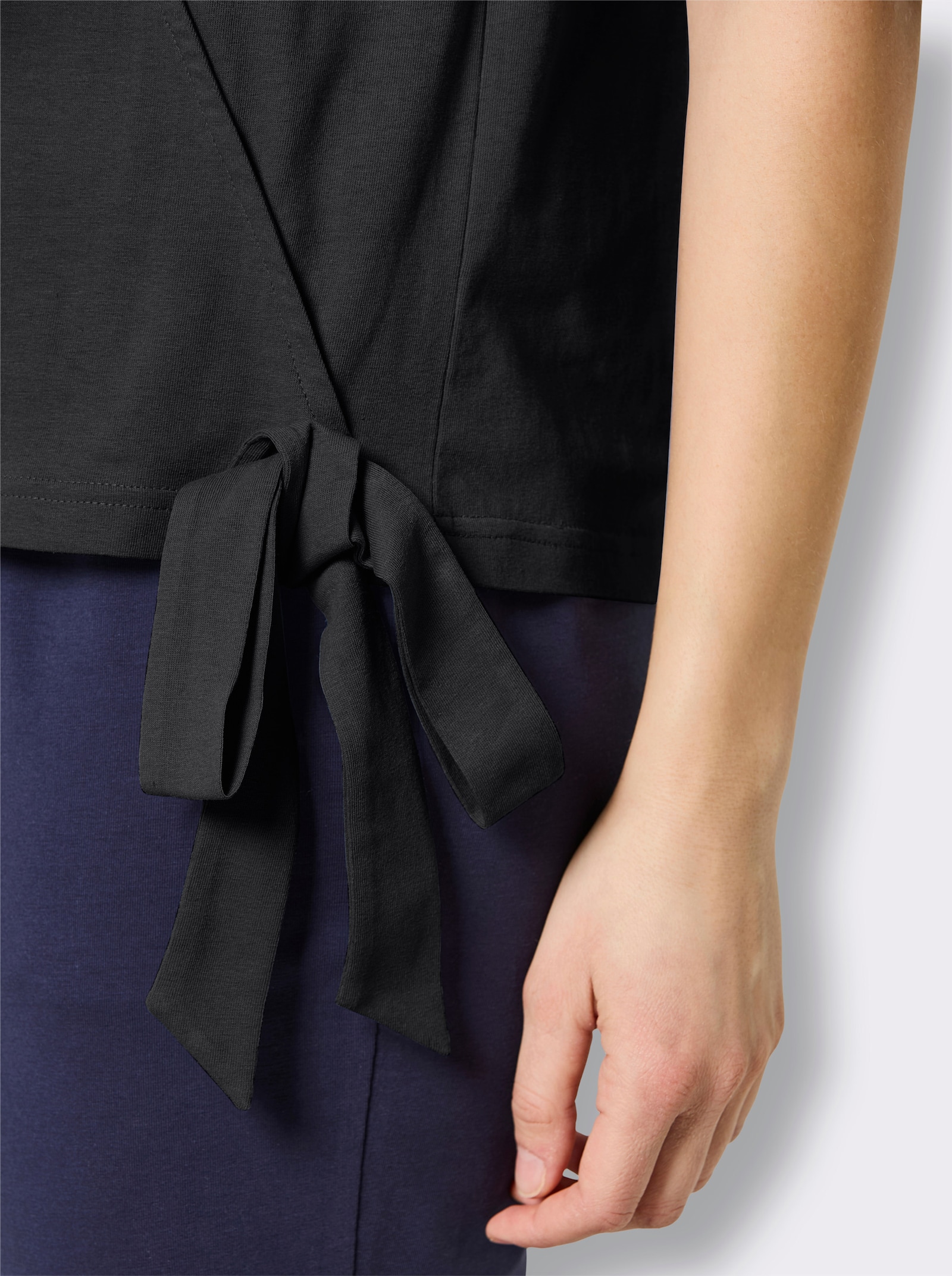 Catamaran Sports Funktionsshirt in Wickel-Optik - schwarz